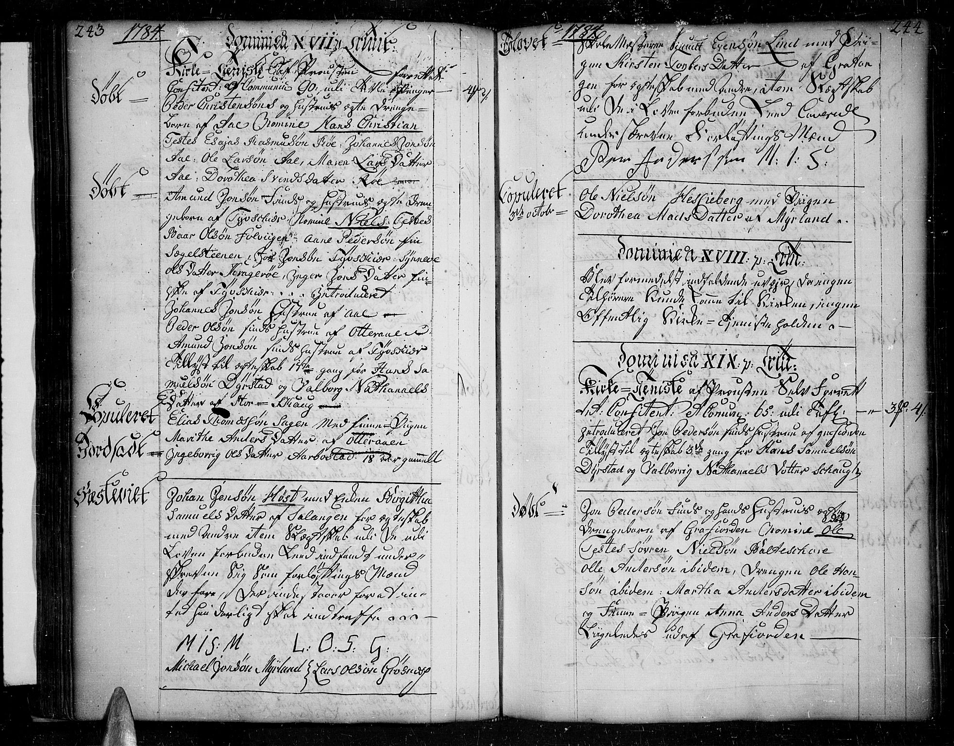 Ibestad sokneprestembete, AV/SATØ-S-0077/H/Ha/Haa/L0003kirke: Parish register (official) no. 3, 1776-1801, p. 243-244