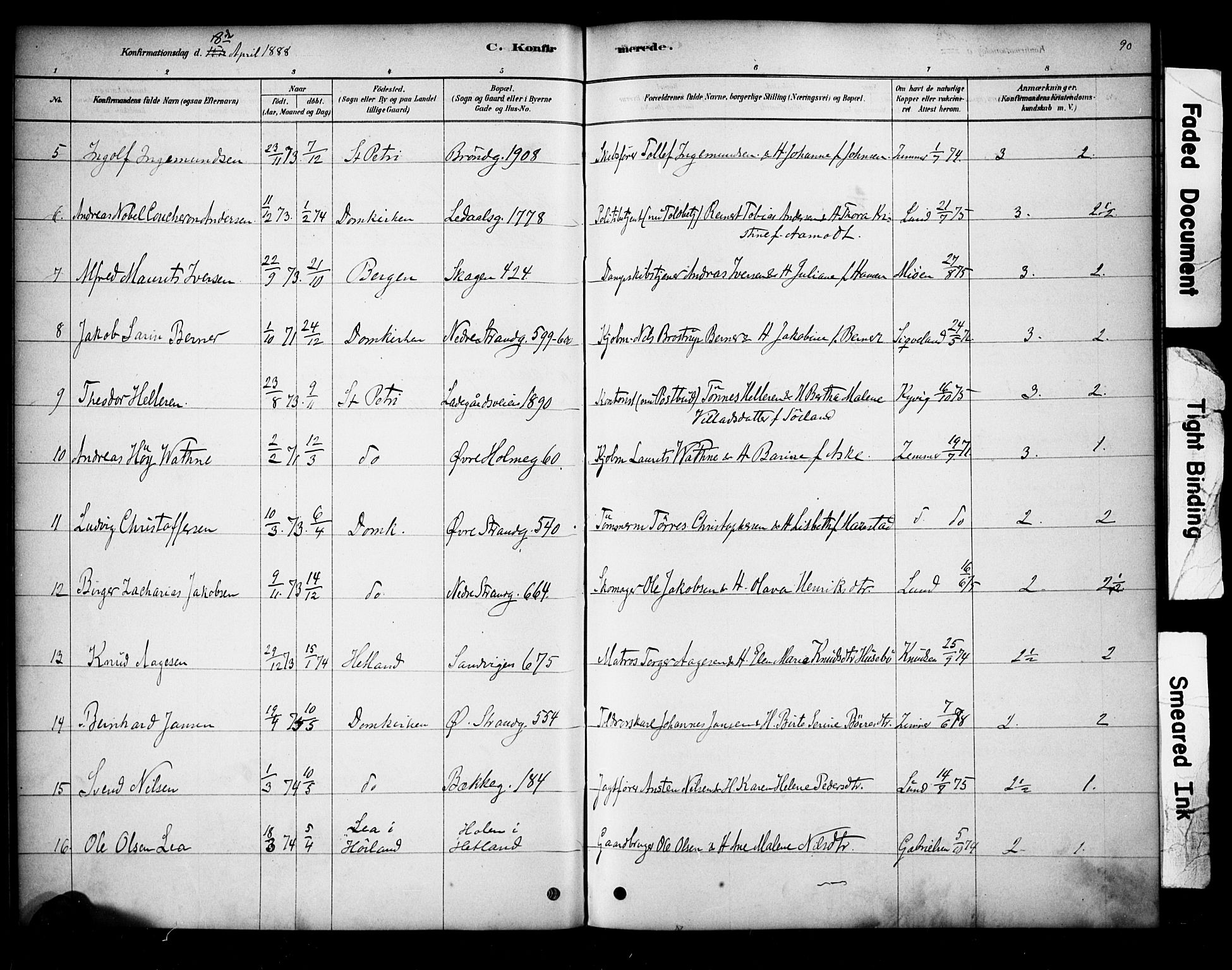 Domkirken sokneprestkontor, AV/SAST-A-101812/001/30/30BA/L0028: Parish register (official) no. A 27, 1878-1896, p. 90