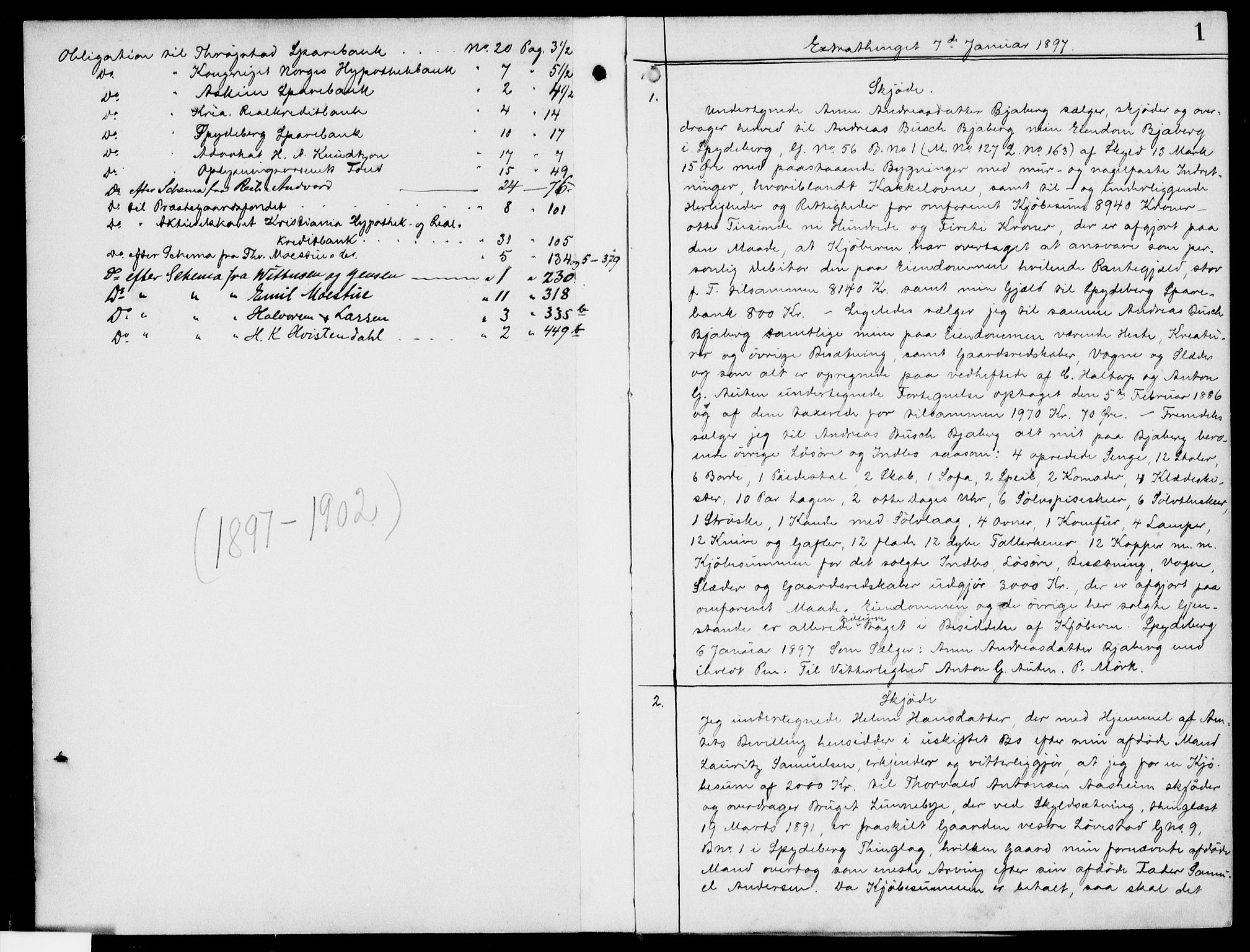 Trøgstad sorenskriveri, AV/SAO-A-10659/G/Gb/L0020: Mortgage book no. 20, 1897-1902, p. 1