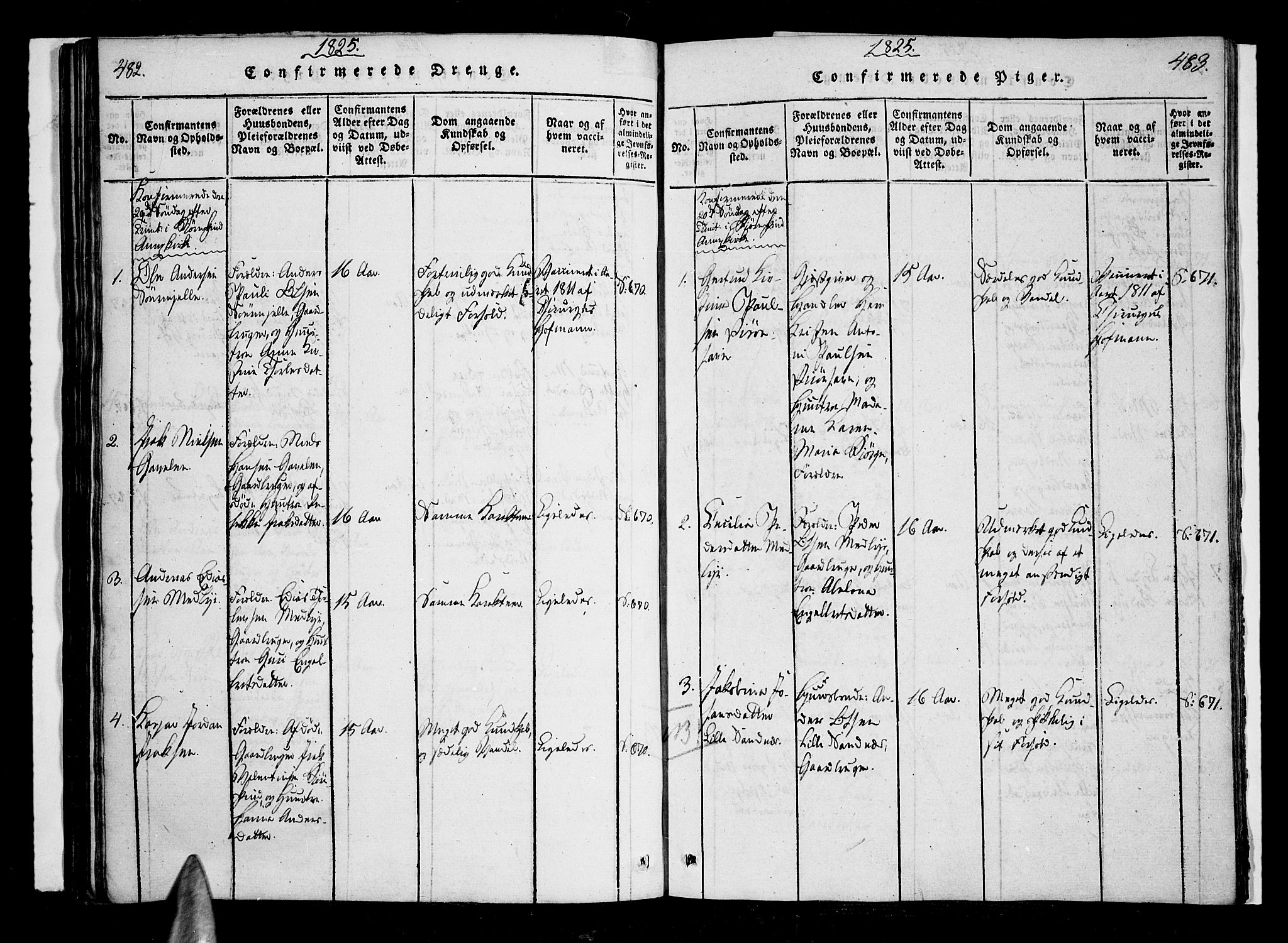 Ministerialprotokoller, klokkerbøker og fødselsregistre - Nordland, SAT/A-1459/897/L1395: Parish register (official) no. 897A03, 1820-1841, p. 482-483