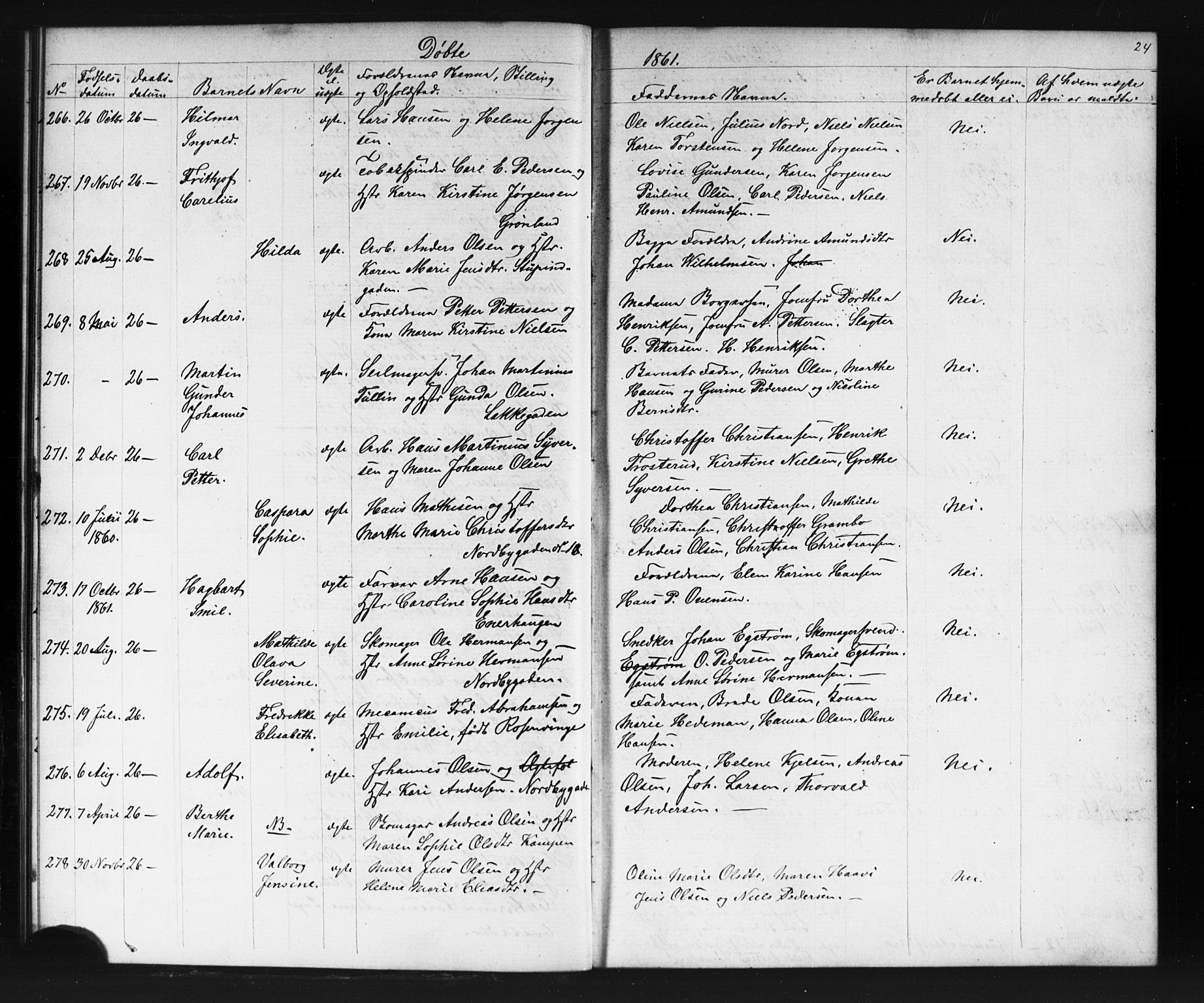 Grønland prestekontor Kirkebøker, AV/SAO-A-10848/G/Ga/L0002: Parish register (copy) no. 2, 1861-1863, p. 24