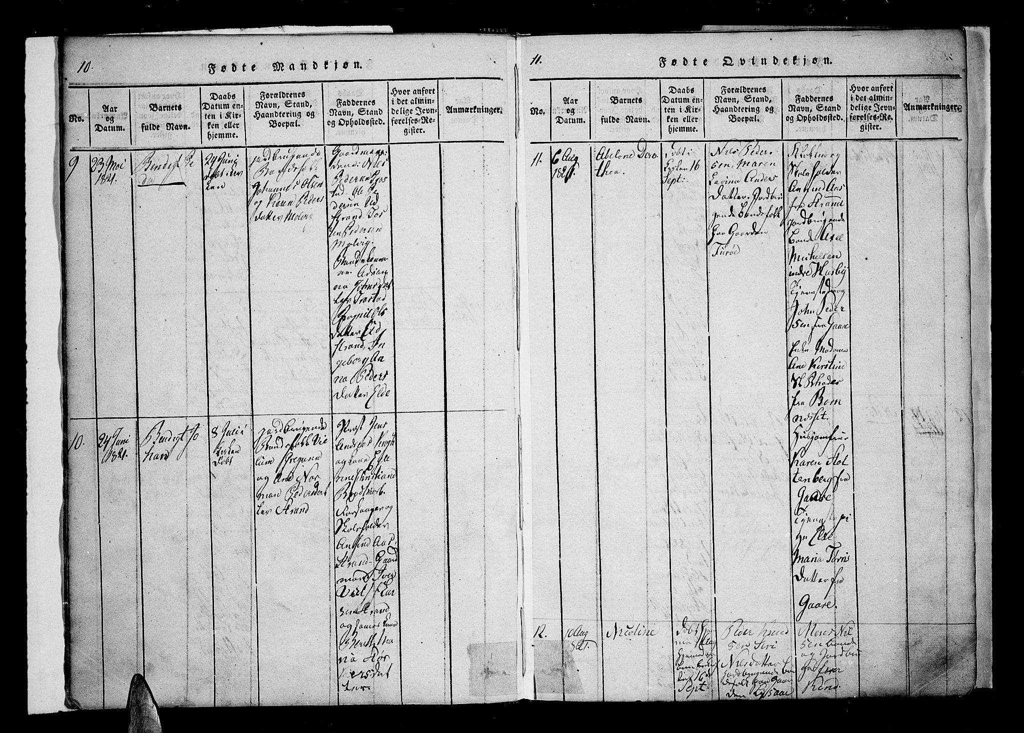 Kvæfjord sokneprestkontor, AV/SATØ-S-1323/G/Ga/Gaa/L0002kirke: Parish register (official) no. 2, 1821-1830, p. 10-11