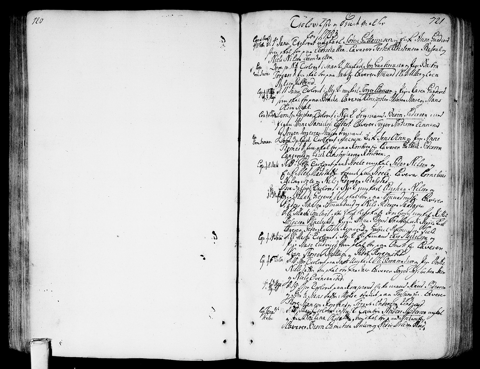 Modum kirkebøker, SAKO/A-234/F/Fa/L0003: Parish register (official) no. 3, 1783-1819, p. 720-721