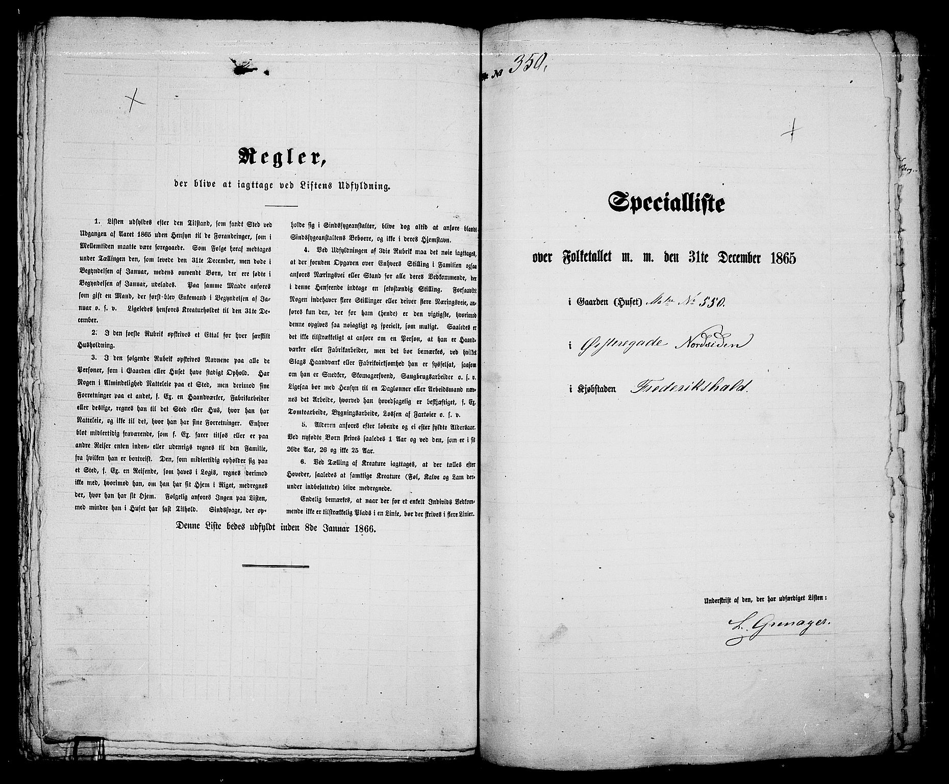 RA, 1865 census for Fredrikshald, 1865, p. 727