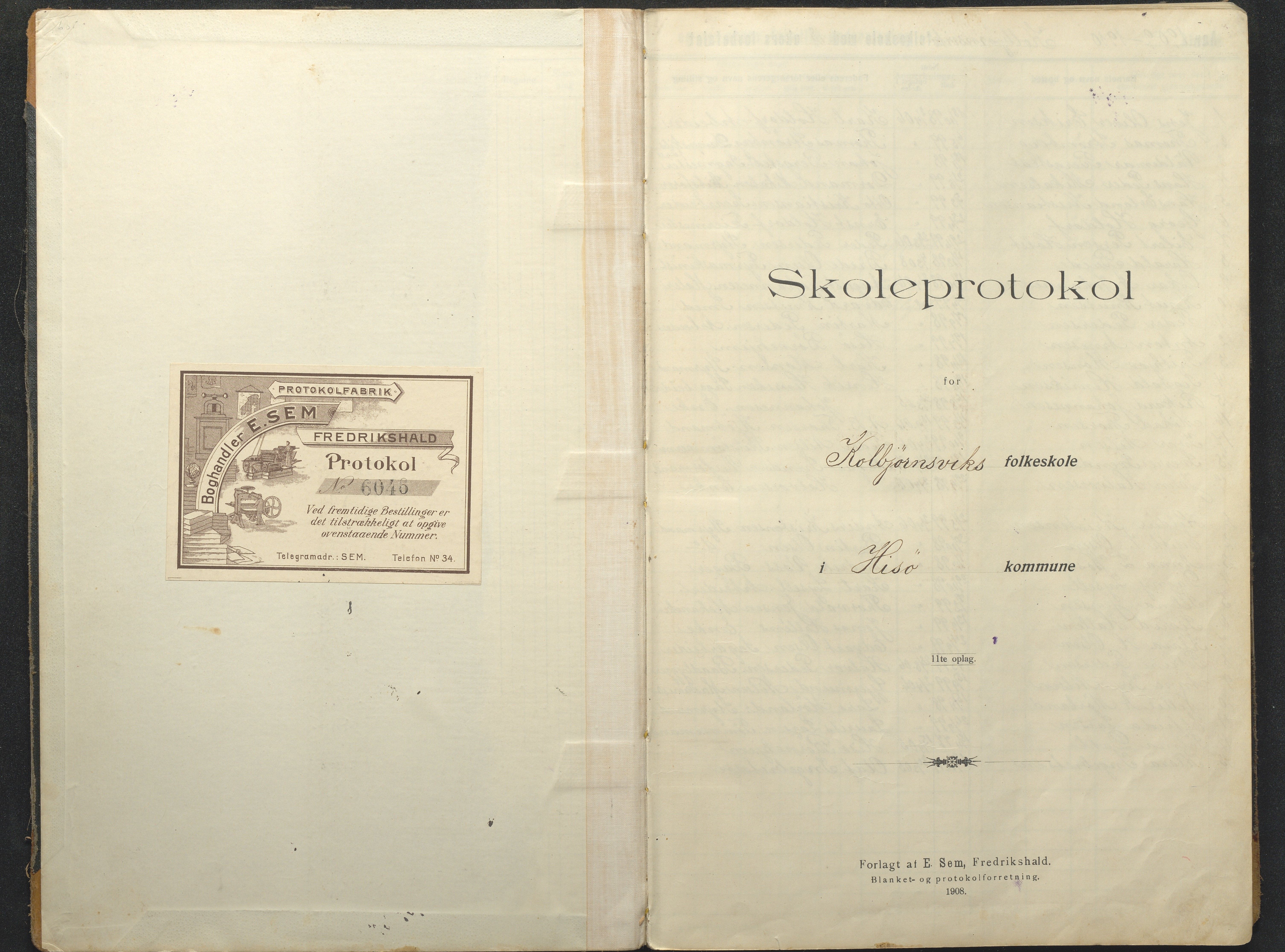 Hisøy kommune frem til 1991, AAKS/KA0922-PK/32/L0018: Skoleprotokoll, 1909-1939