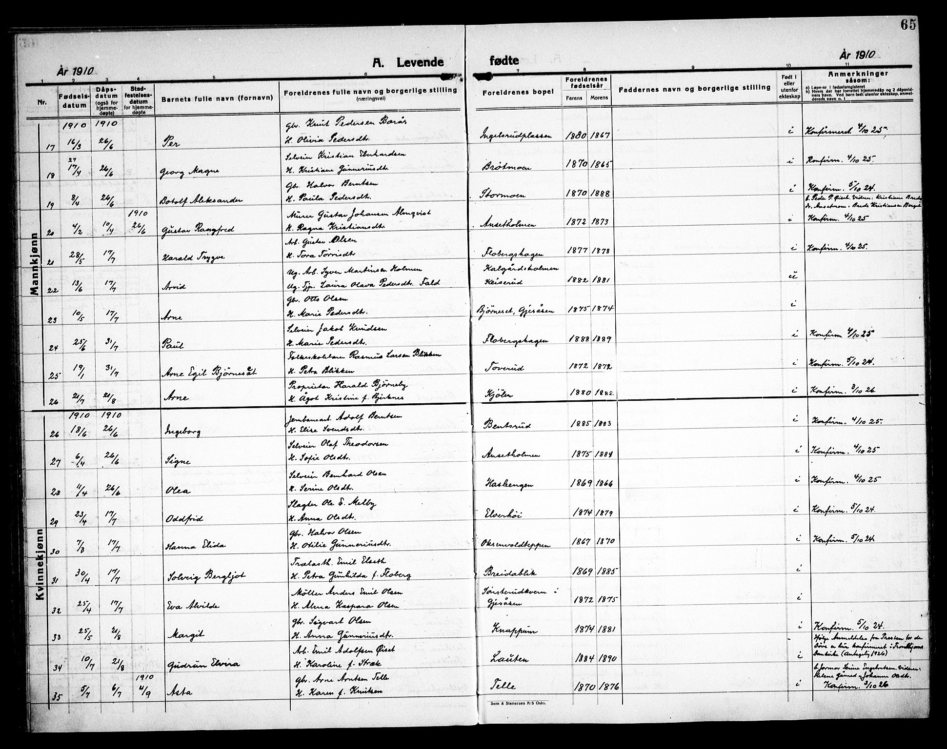 Åsnes prestekontor, AV/SAH-PREST-042/H/Ha/Haa/L0000C: Parish register (official) no. 0A, 1890-1929, p. 65