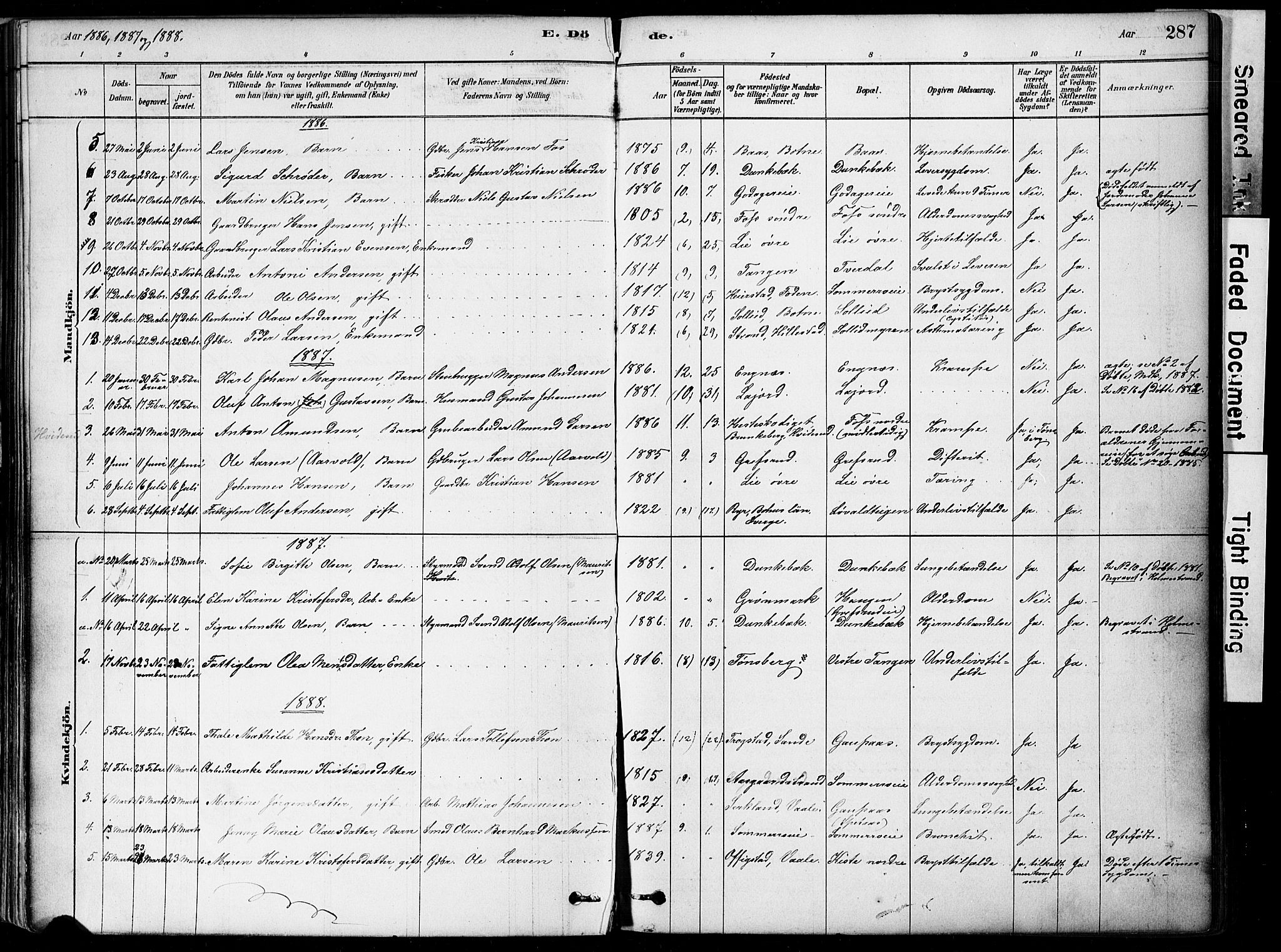 Botne kirkebøker, SAKO/A-340/F/Fa/L0007: Parish register (official) no. I 7, 1878-1910, p. 287