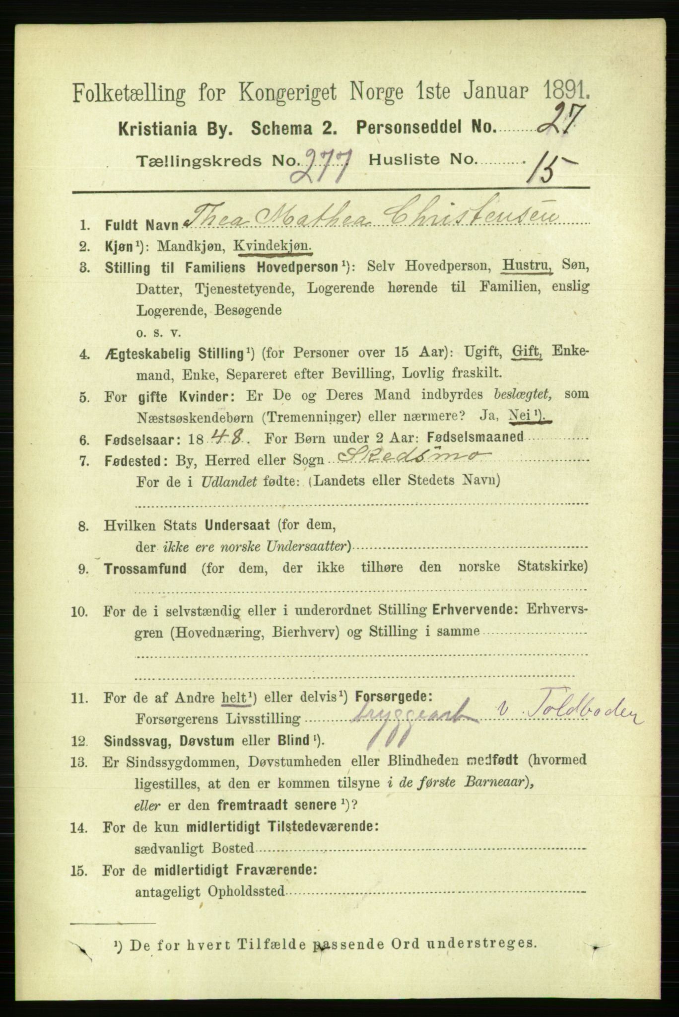 RA, 1891 census for 0301 Kristiania, 1891, p. 168365