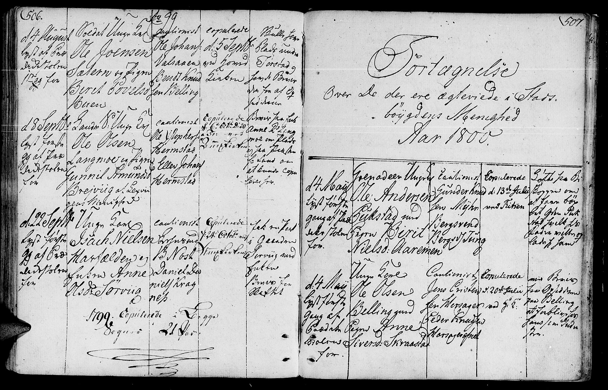 Ministerialprotokoller, klokkerbøker og fødselsregistre - Sør-Trøndelag, SAT/A-1456/646/L0606: Parish register (official) no. 646A04, 1791-1805, p. 506-507