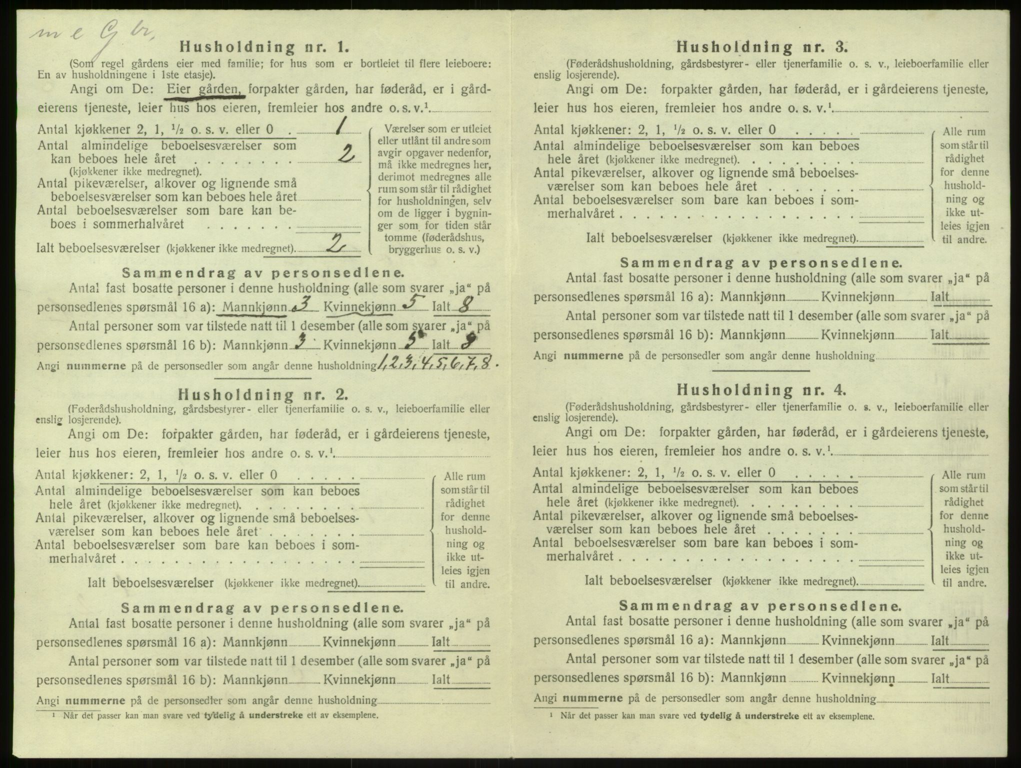 SAB, 1920 census for Modalen, 1920, p. 173