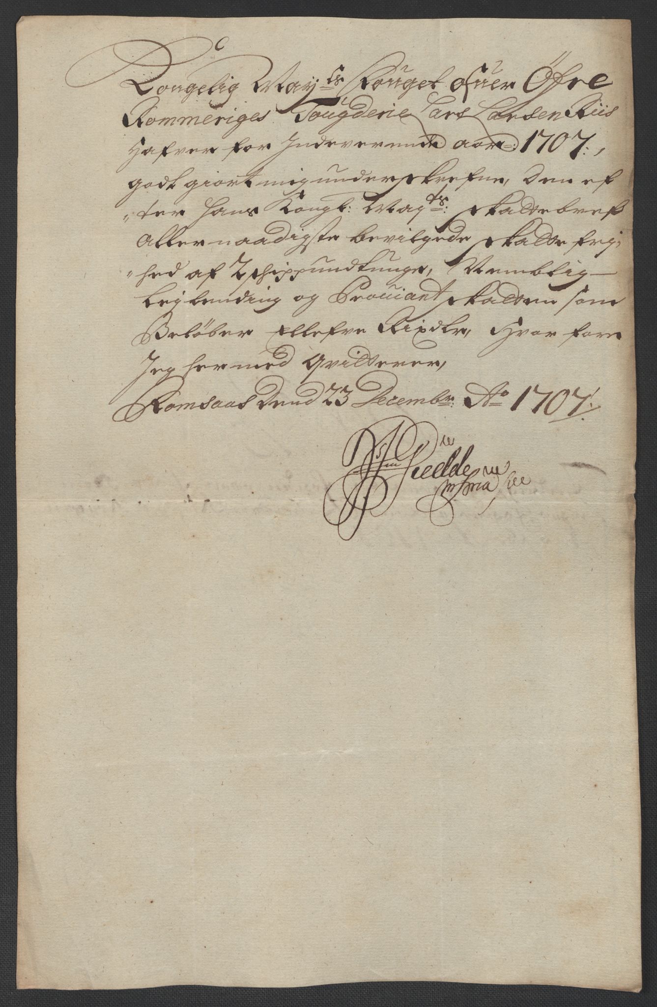 Rentekammeret inntil 1814, Reviderte regnskaper, Fogderegnskap, AV/RA-EA-4092/R12/L0718: Fogderegnskap Øvre Romerike, 1706-1707, p. 427