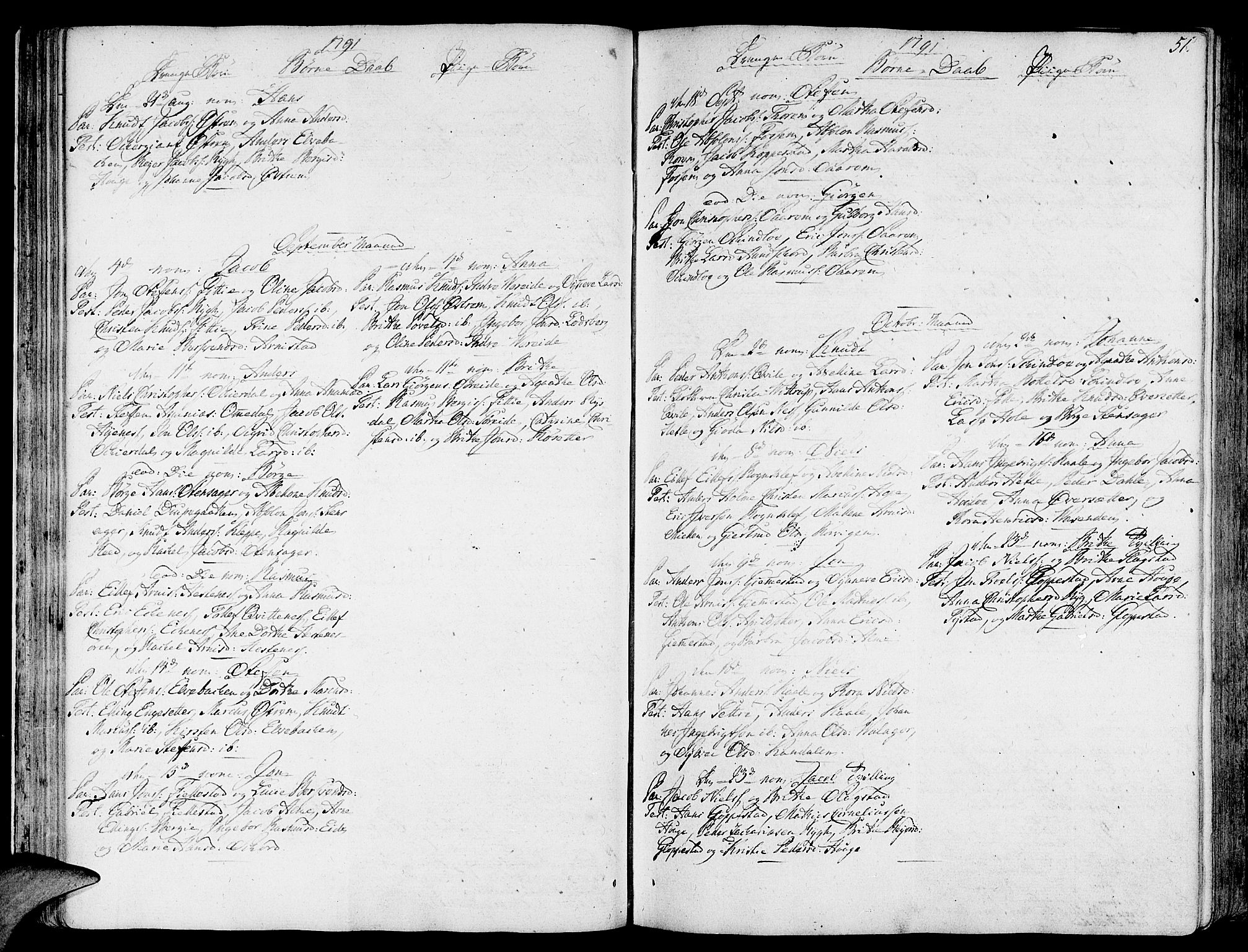 Gloppen sokneprestembete, AV/SAB-A-80101/H/Haa/Haaa/L0005: Parish register (official) no. A 5, 1785-1815, p. 51