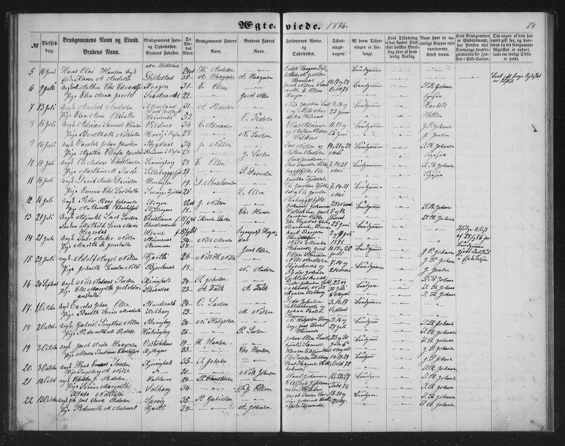 Ministerialprotokoller, klokkerbøker og fødselsregistre - Nordland, AV/SAT-A-1459/825/L0367: Parish register (copy) no. 825C04, 1863-1887, p. 24