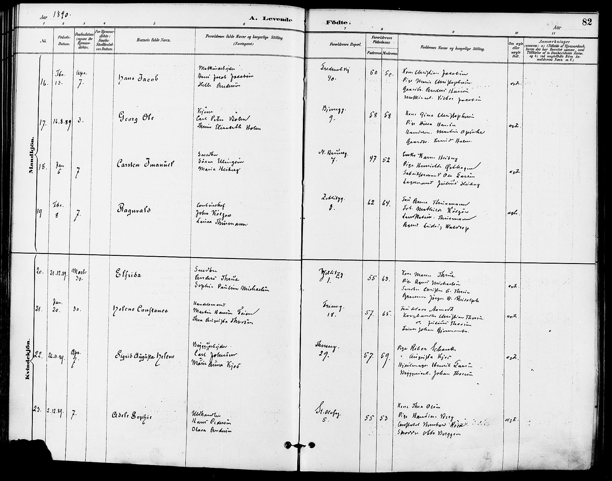 Gamle Aker prestekontor Kirkebøker, AV/SAO-A-10617a/F/L0008: Parish register (official) no. 8, 1887-1896, p. 82