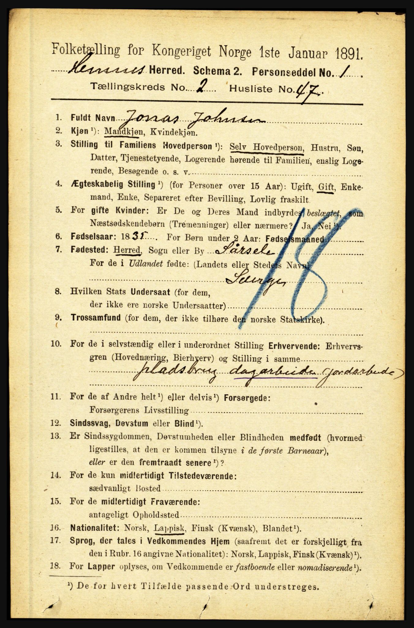 RA, 1891 census for 1832 Hemnes, 1891, p. 1550