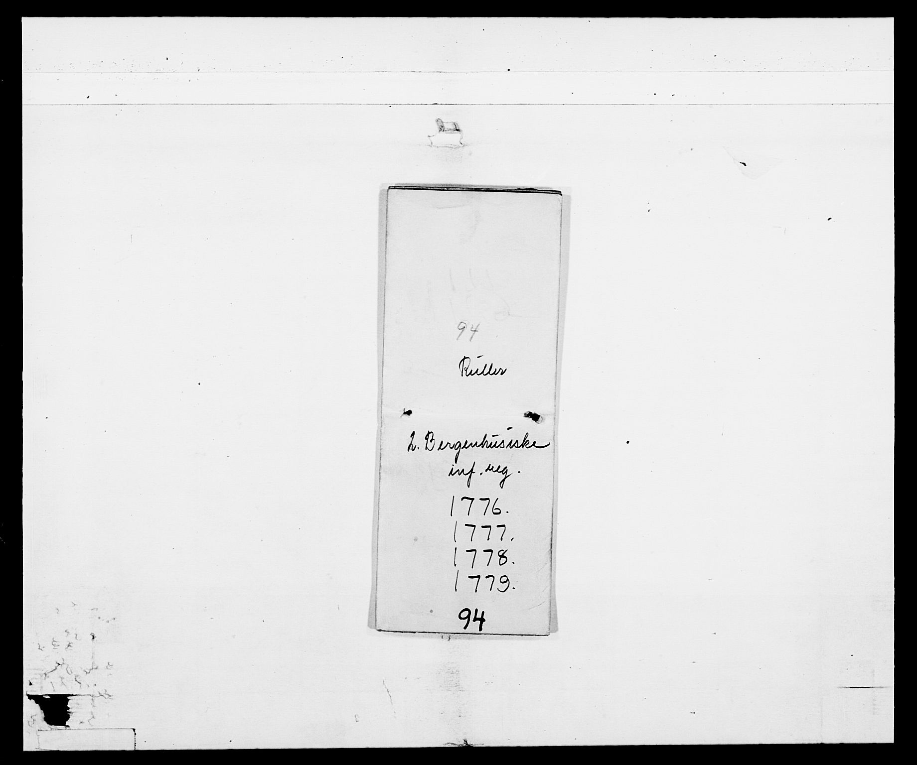 Generalitets- og kommissariatskollegiet, Det kongelige norske kommissariatskollegium, AV/RA-EA-5420/E/Eh/L0094: 2. Bergenhusiske nasjonale infanteriregiment, 1776-1779, p. 8