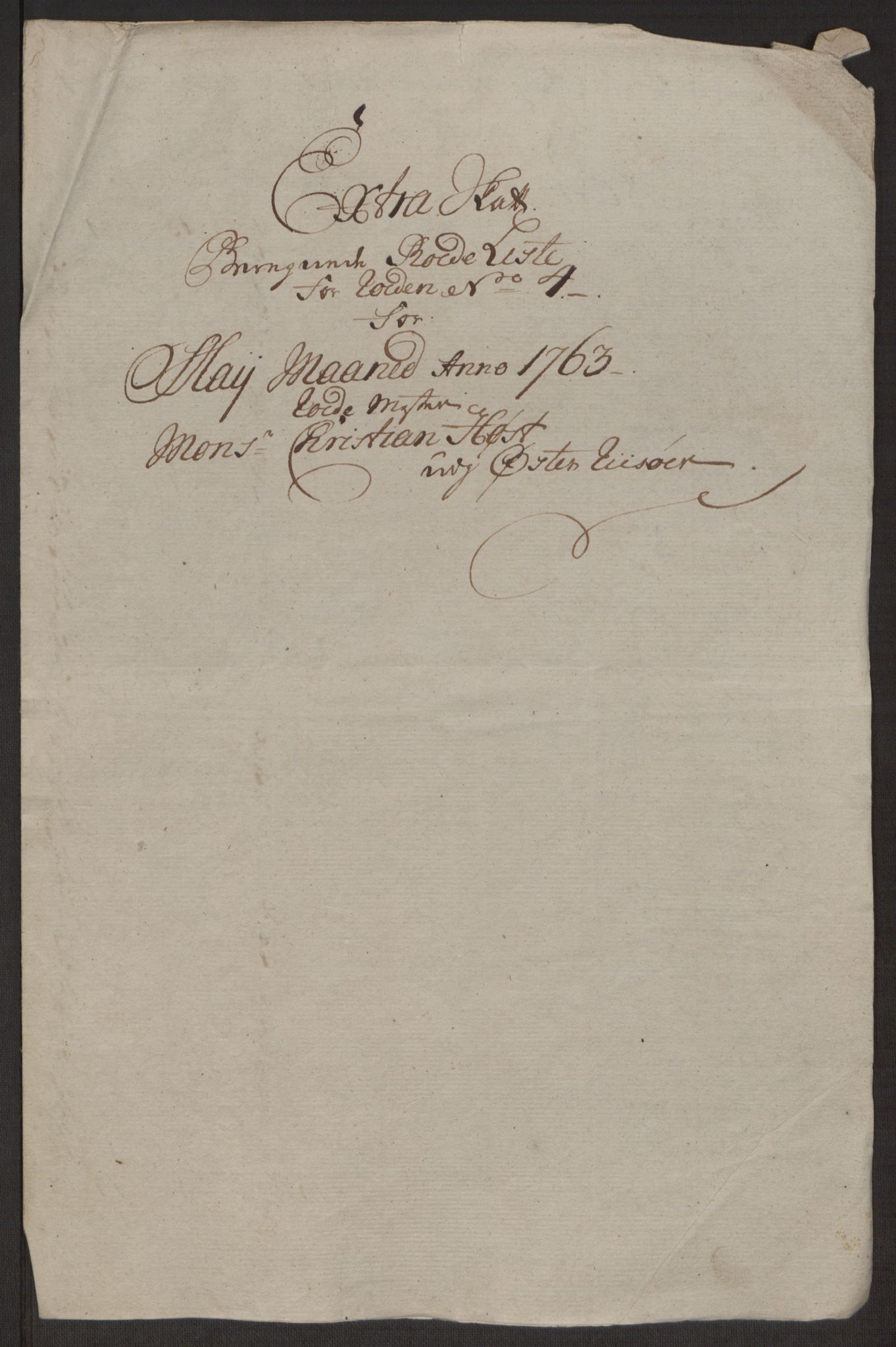 Rentekammeret inntil 1814, Reviderte regnskaper, Byregnskaper, AV/RA-EA-4066/R/Rl/L0230/0001: [L4] Kontribusjonsregnskap / Ekstraskatt, 1762-1764, p. 384