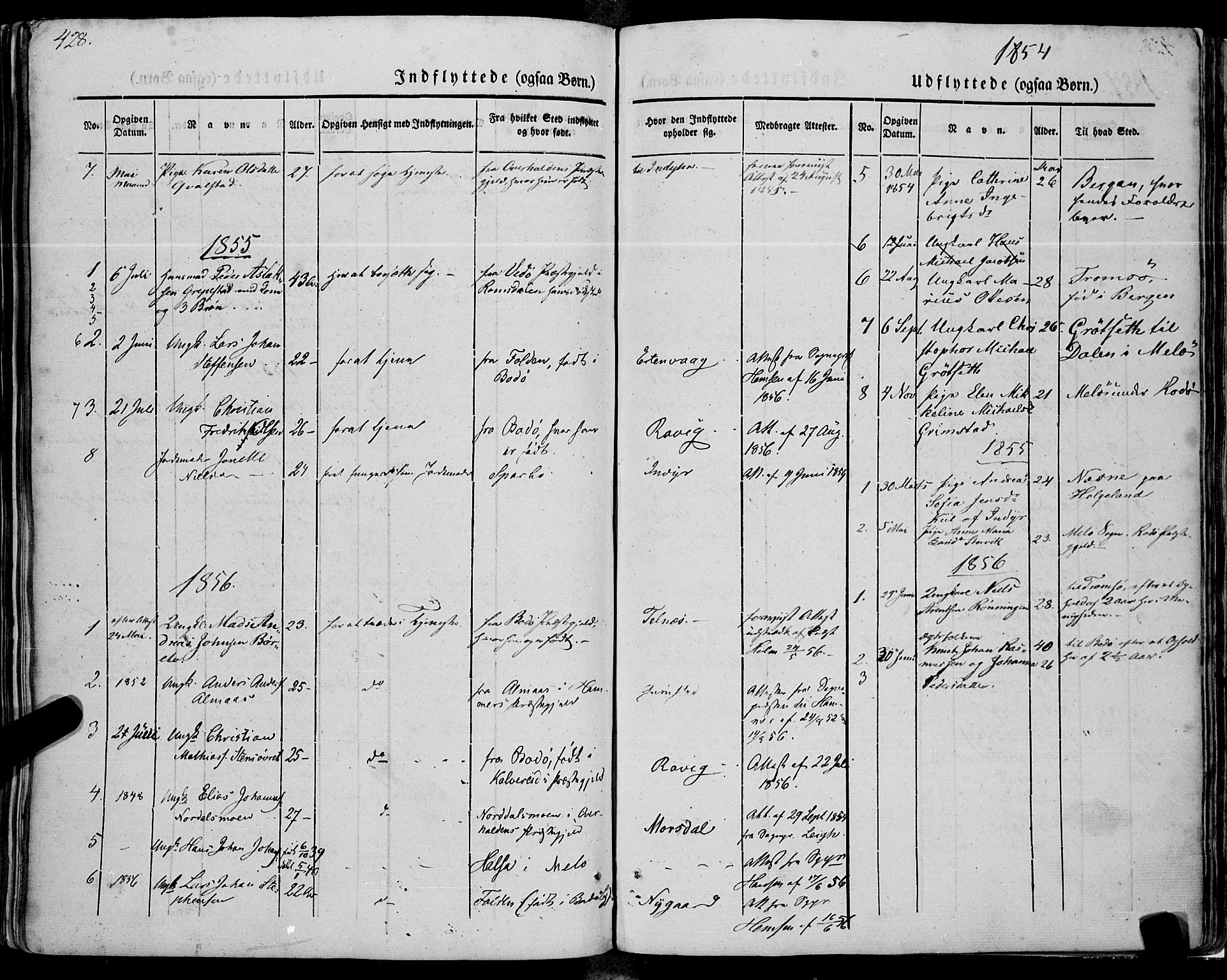 Ministerialprotokoller, klokkerbøker og fødselsregistre - Nordland, SAT/A-1459/805/L0097: Parish register (official) no. 805A04, 1837-1861, p. 428