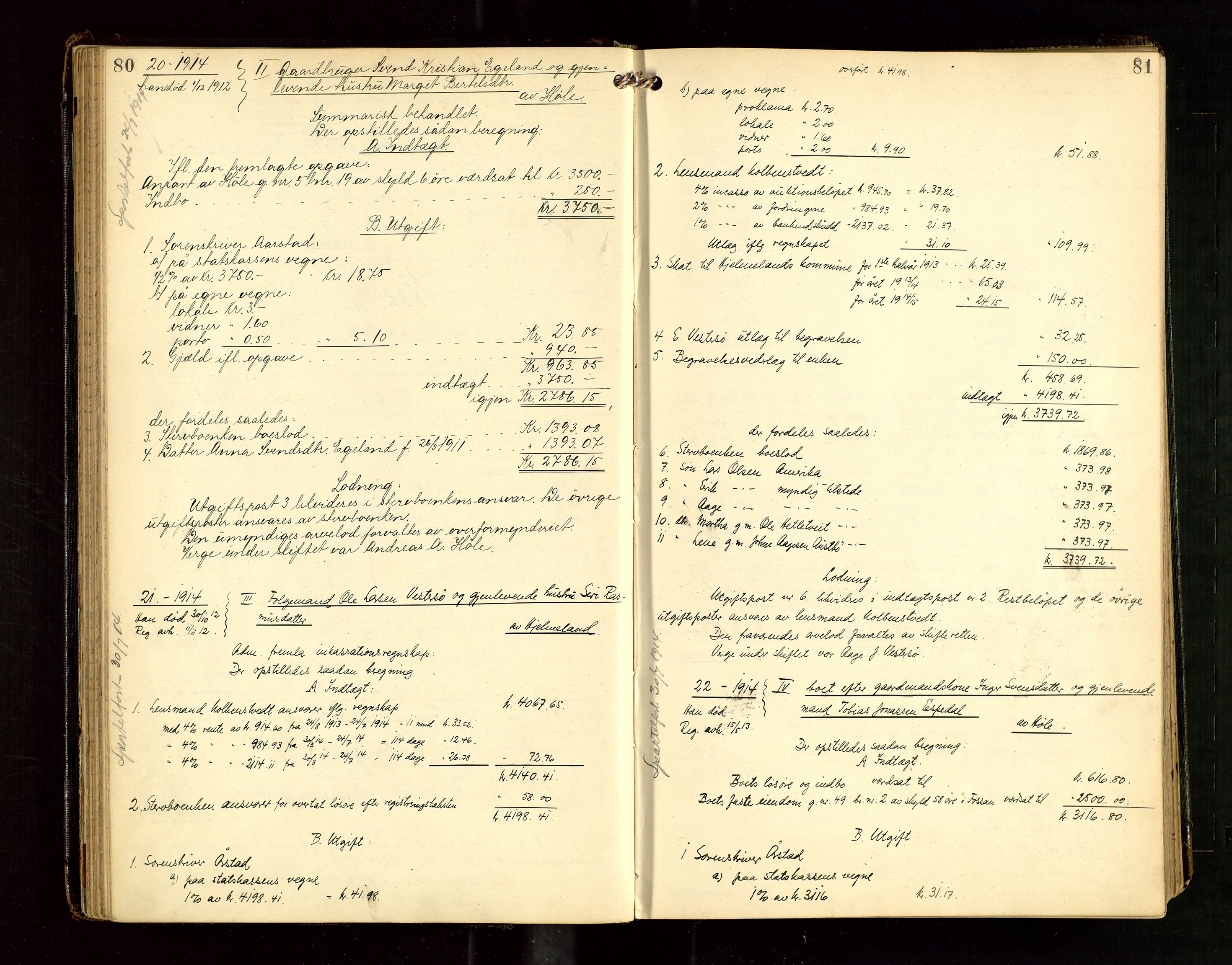 Ryfylke tingrett, AV/SAST-A-100055/001/IV/IVG/L0004: Skifteutlodningsprotokoll Med register, 1912-1918, p. 80-81