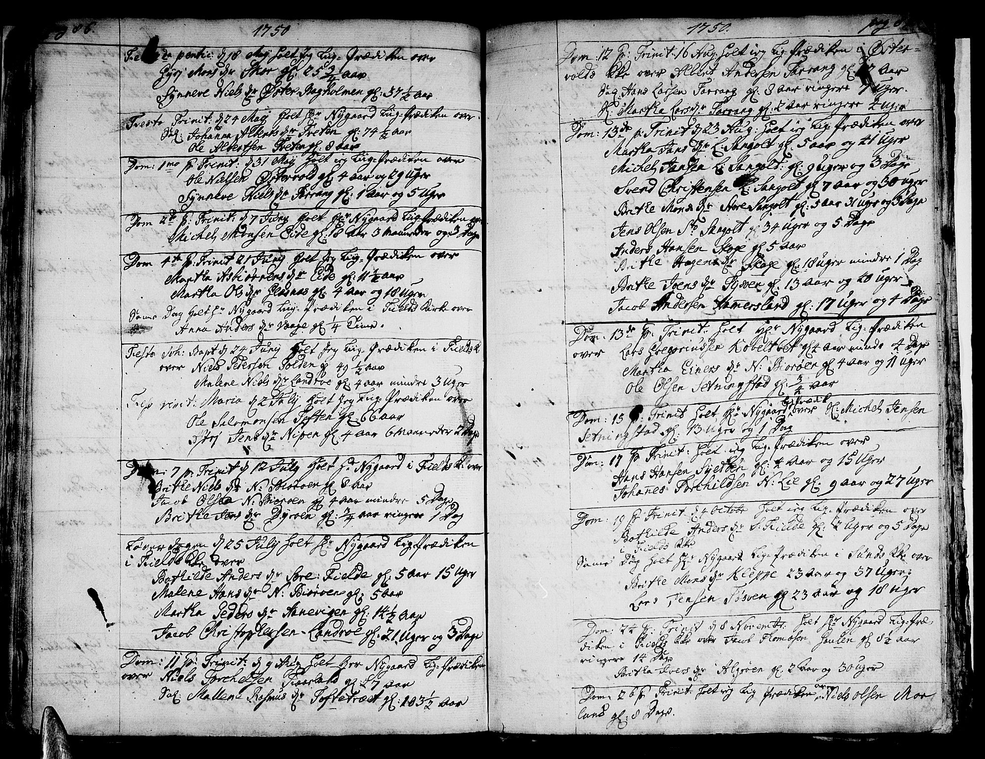 Sund sokneprestembete, AV/SAB-A-99930: Parish register (official) no. A 2, 1729-1769, p. 86-87