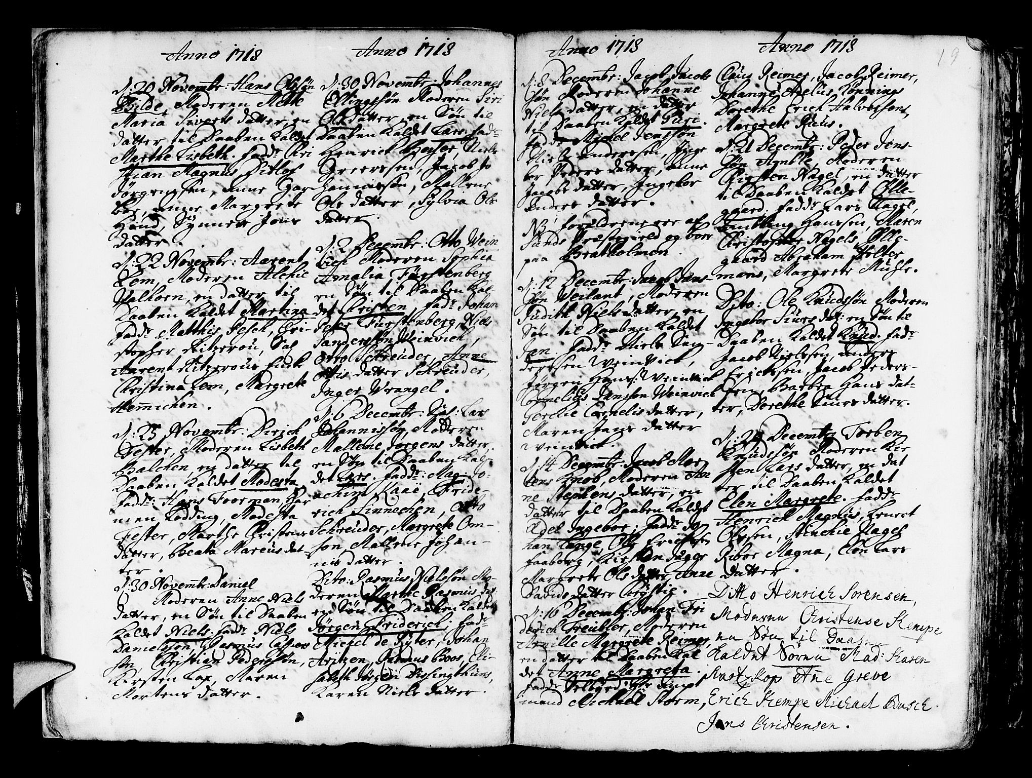 Nykirken Sokneprestembete, SAB/A-77101/H/Haa/L0003: Parish register (official) no. A 3, 1717-1764, p. 19