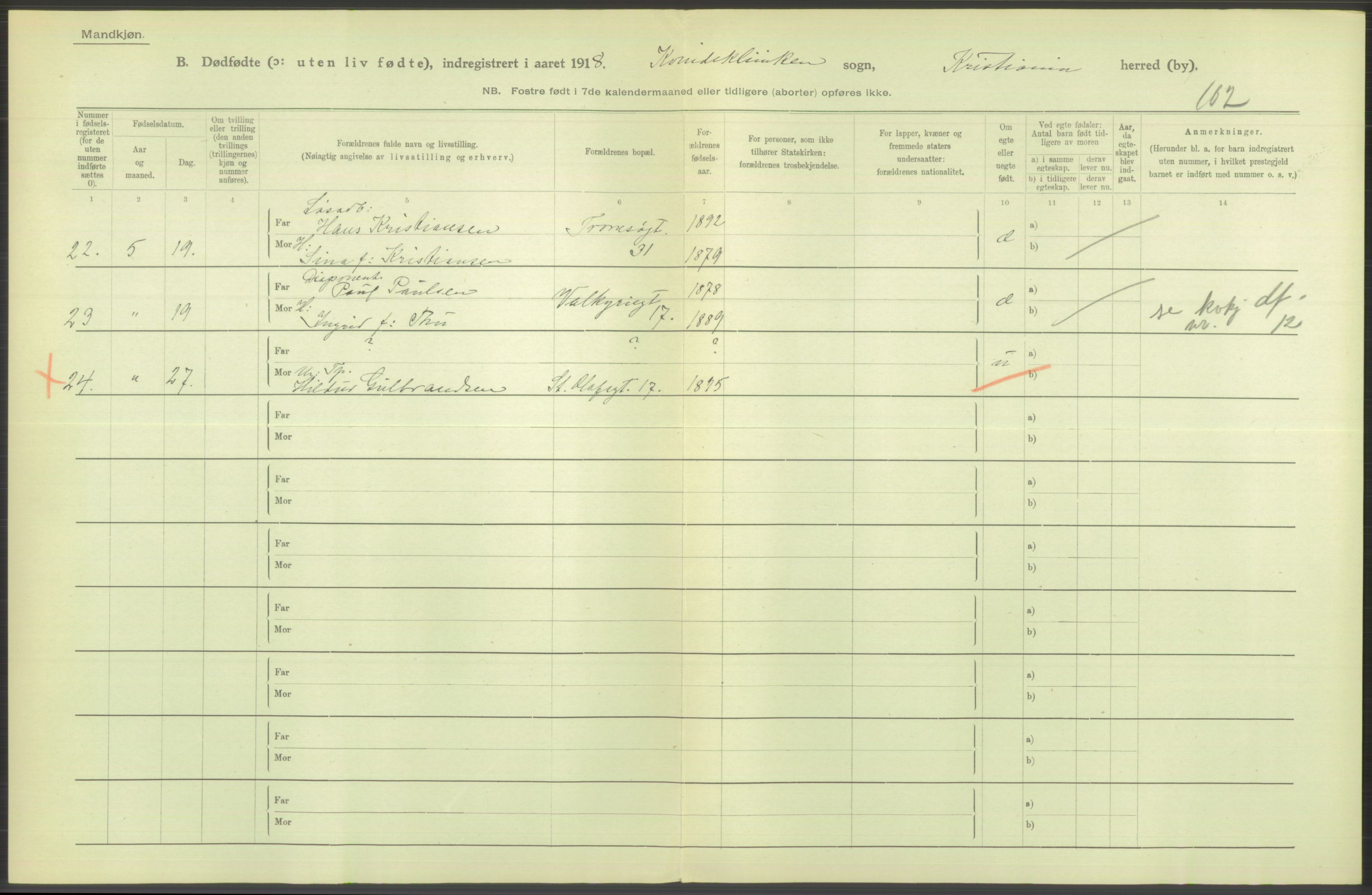 Statistisk sentralbyrå, Sosiodemografiske emner, Befolkning, AV/RA-S-2228/D/Df/Dfb/Dfbh/L0011: Kristiania: Døde, dødfødte, 1918, p. 656