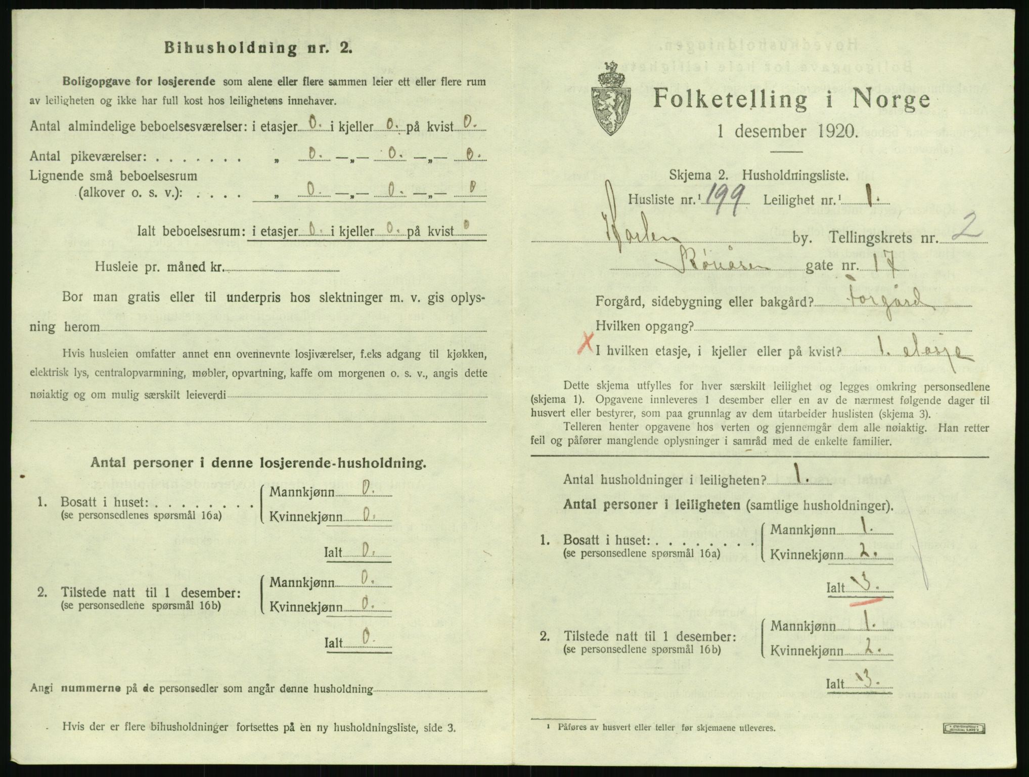 SAKO, 1920 census for Horten, 1920, p. 4061