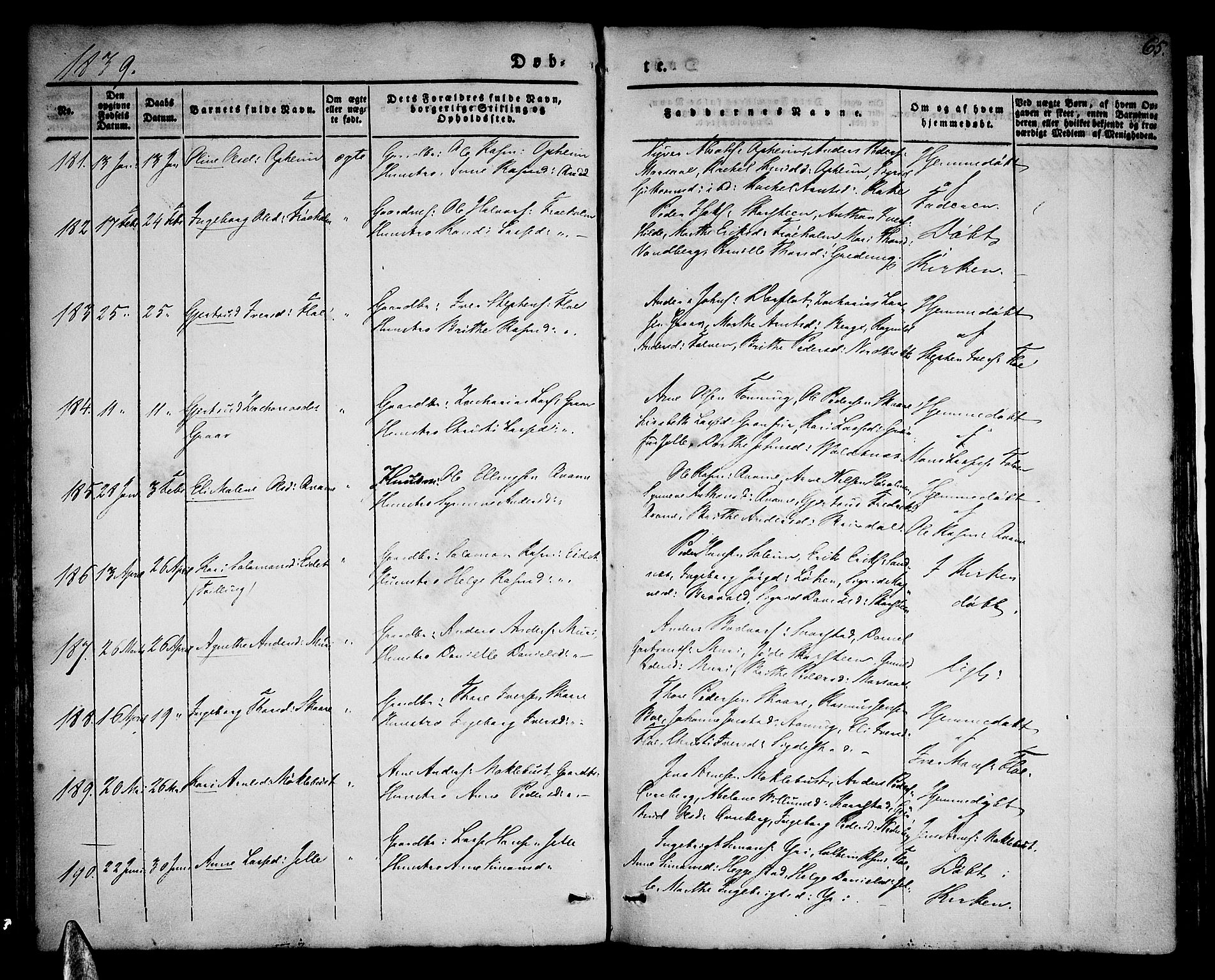 Stryn Sokneprestembete, AV/SAB-A-82501: Parish register (official) no. A 1, 1832-1845, p. 65