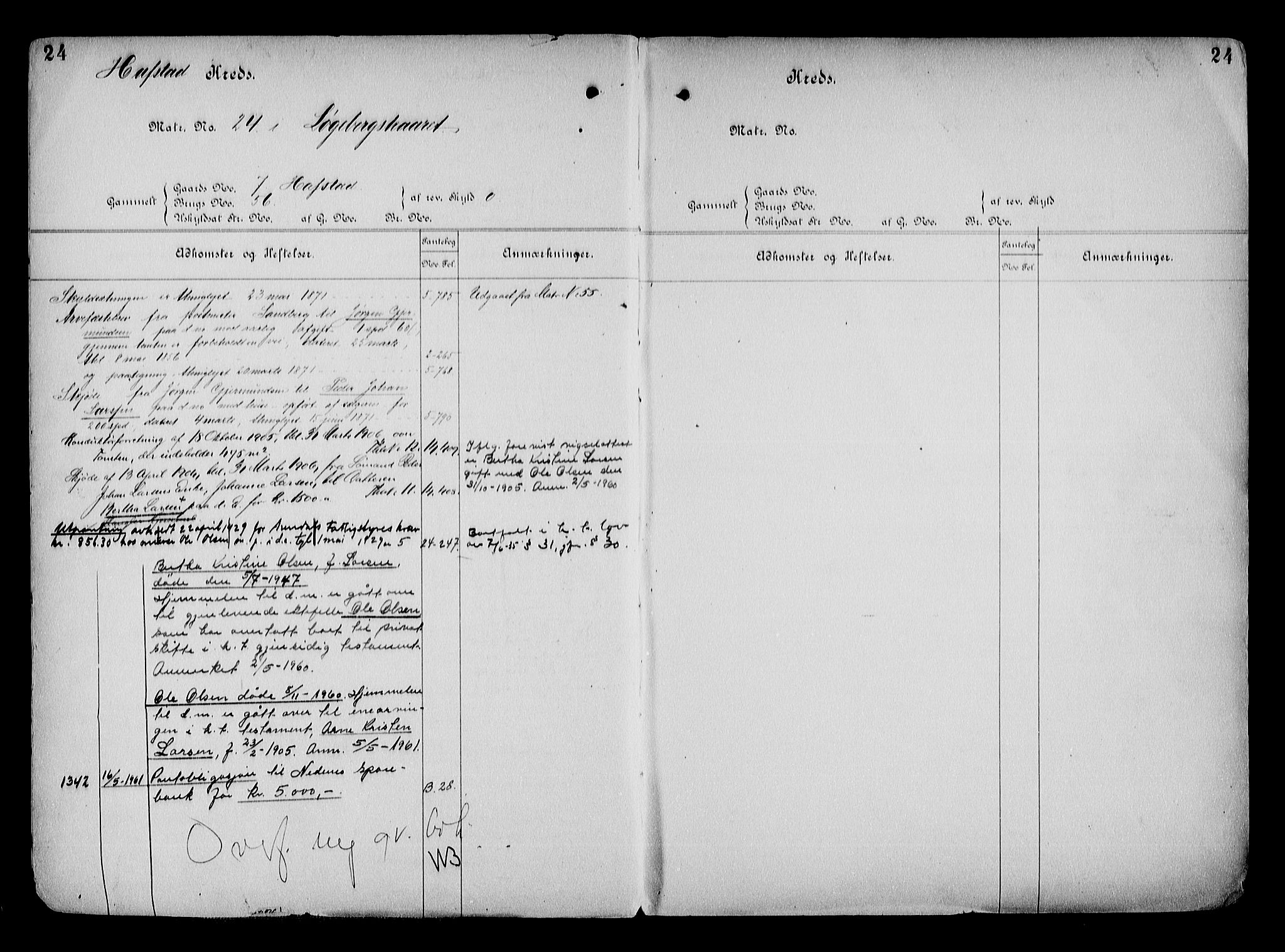 Arendal byfogd, AV/SAK-1222-0001/G/Ga/L0015: Mortgage register no. 13, 1860-1960, p. 24