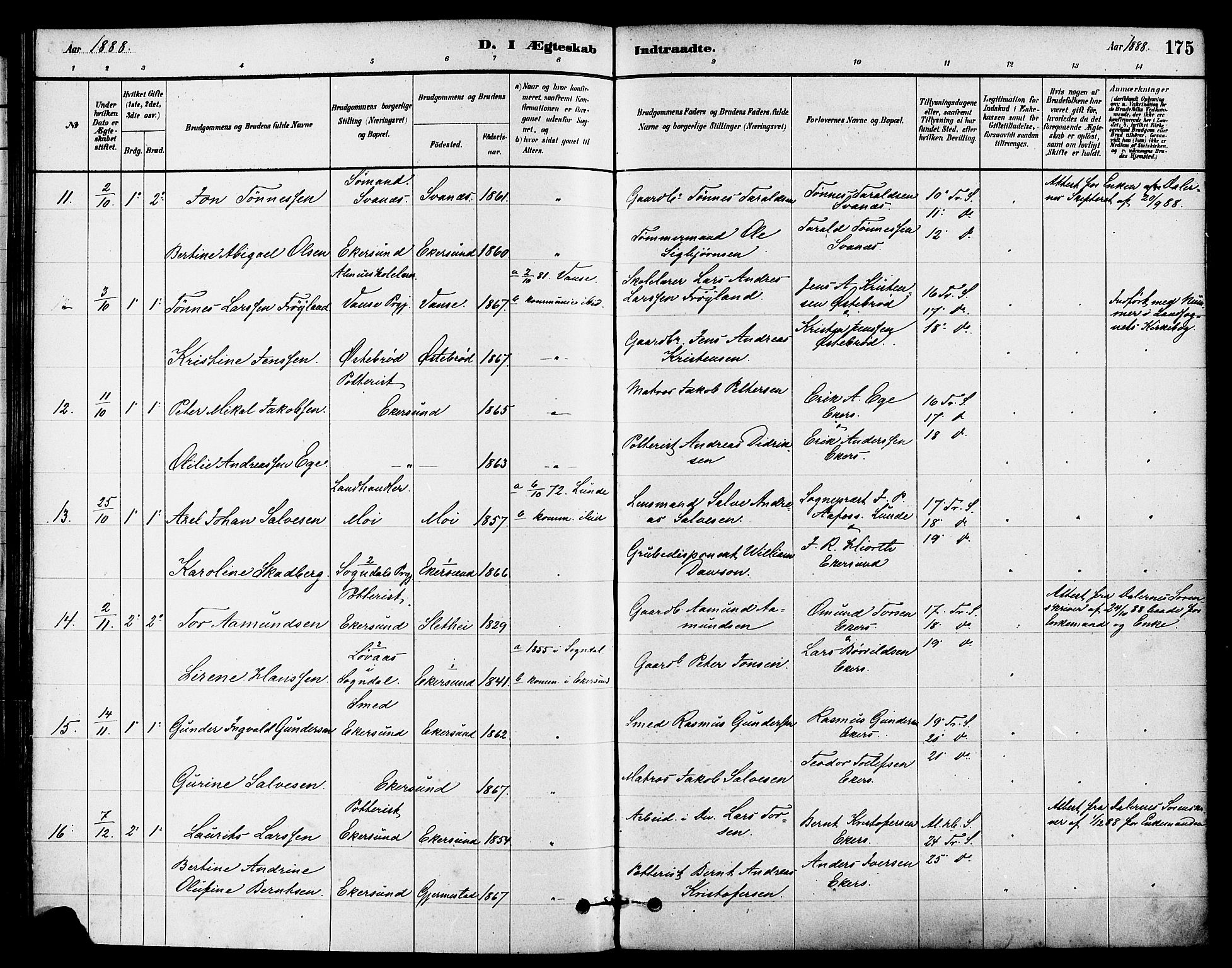 Eigersund sokneprestkontor, AV/SAST-A-101807/S08/L0015: Parish register (official) no. A 15, 1879-1892, p. 175