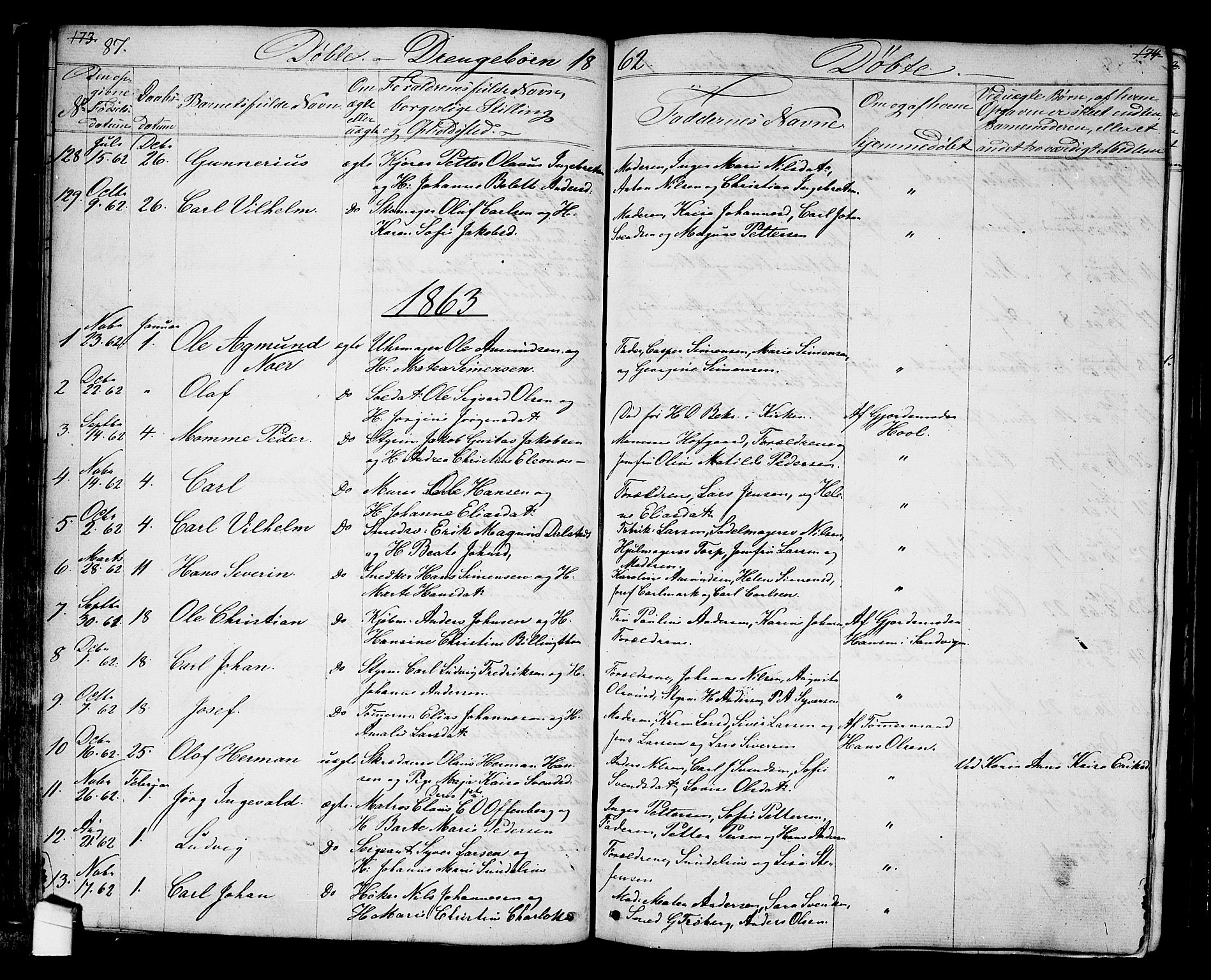 Halden prestekontor Kirkebøker, AV/SAO-A-10909/G/Ga/L0005a: Parish register (copy) no. 5A, 1855-1864, p. 87