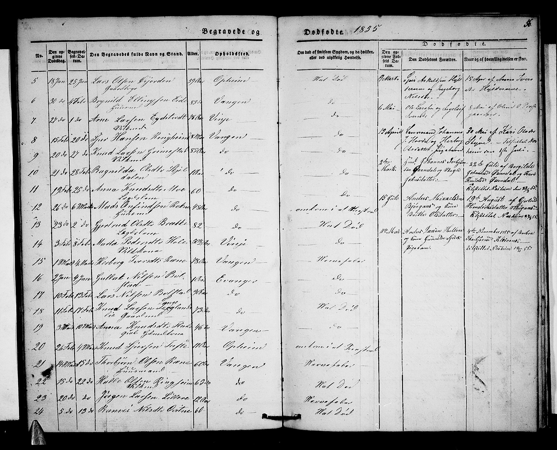 Voss sokneprestembete, AV/SAB-A-79001/H/Haa: Parish register (official) no. A 15, 1845-1855, p. 56