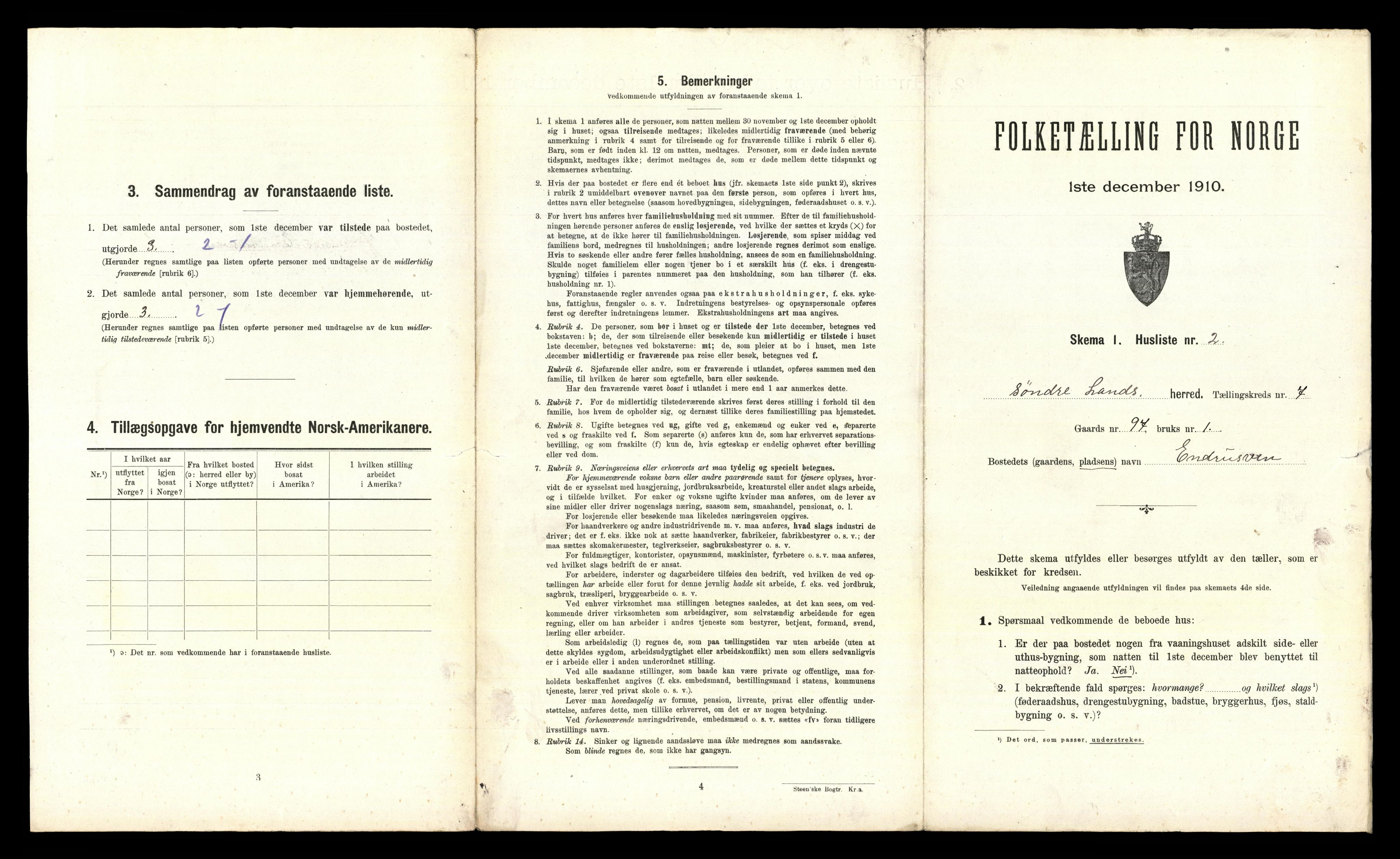 RA, 1910 census for Søndre Land, 1910, p. 1488