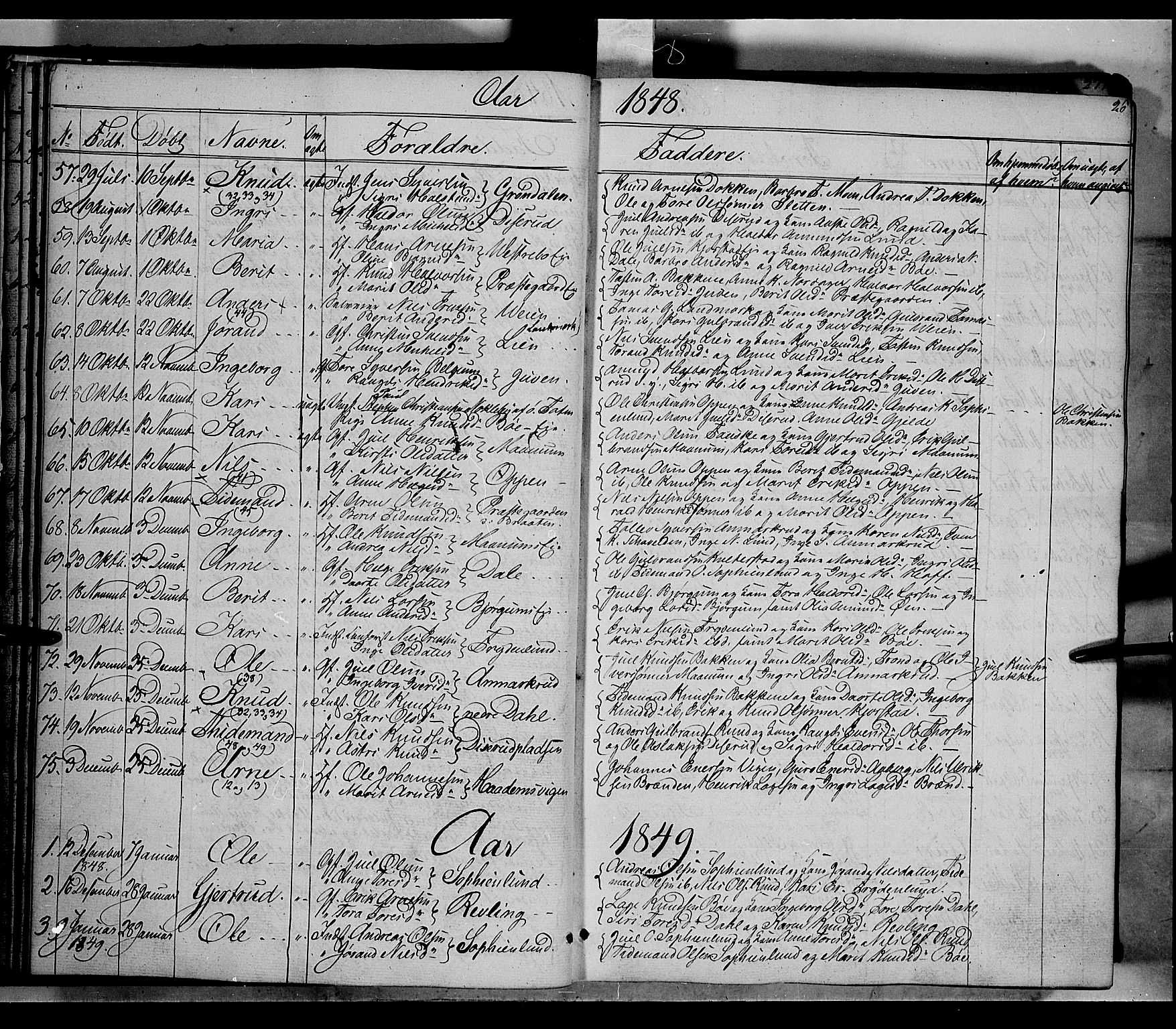 Nord-Aurdal prestekontor, SAH/PREST-132/H/Ha/Haa/L0004: Parish register (official) no. 4, 1842-1863, p. 26