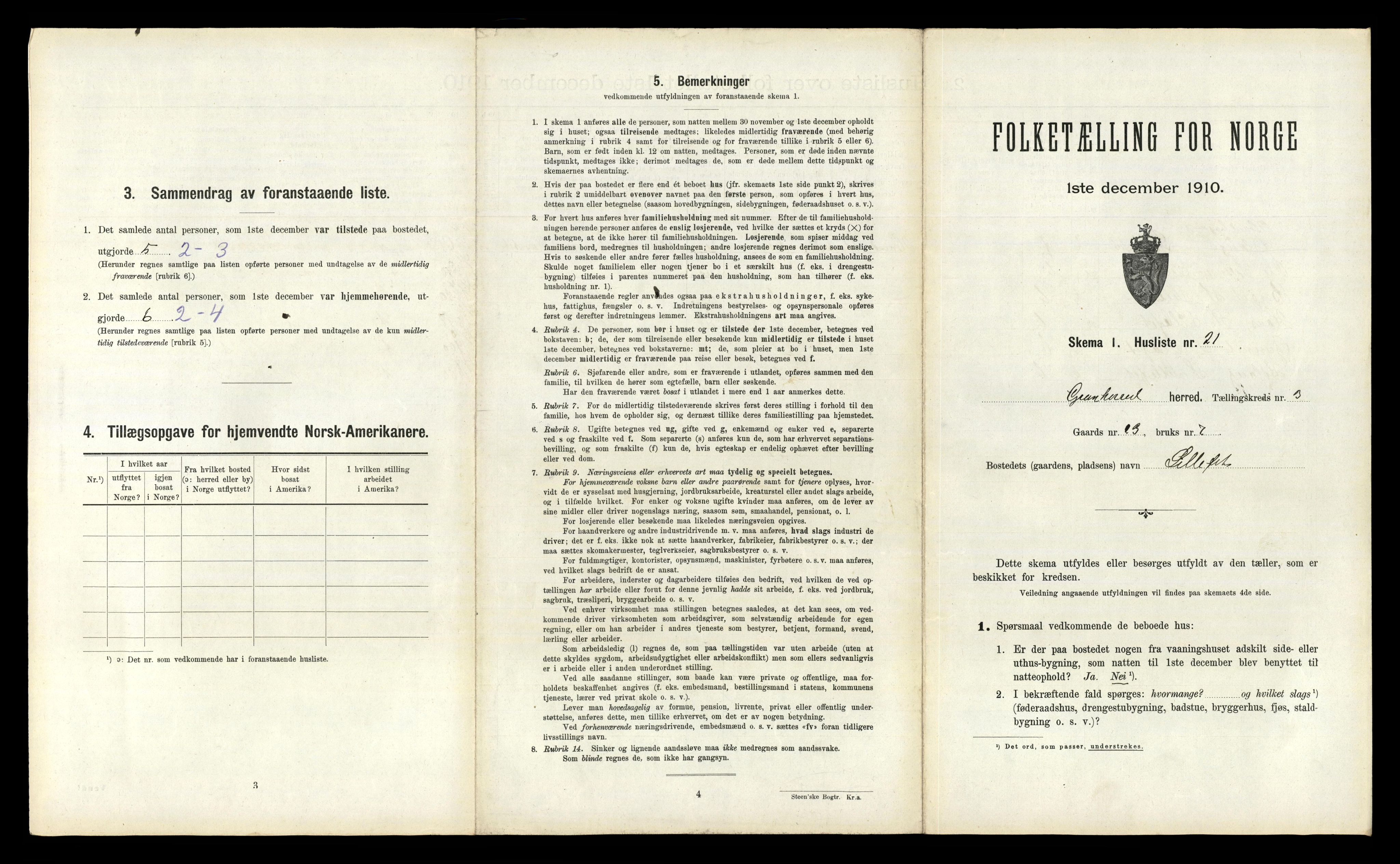 RA, 1910 census for Gransherad, 1910, p. 302