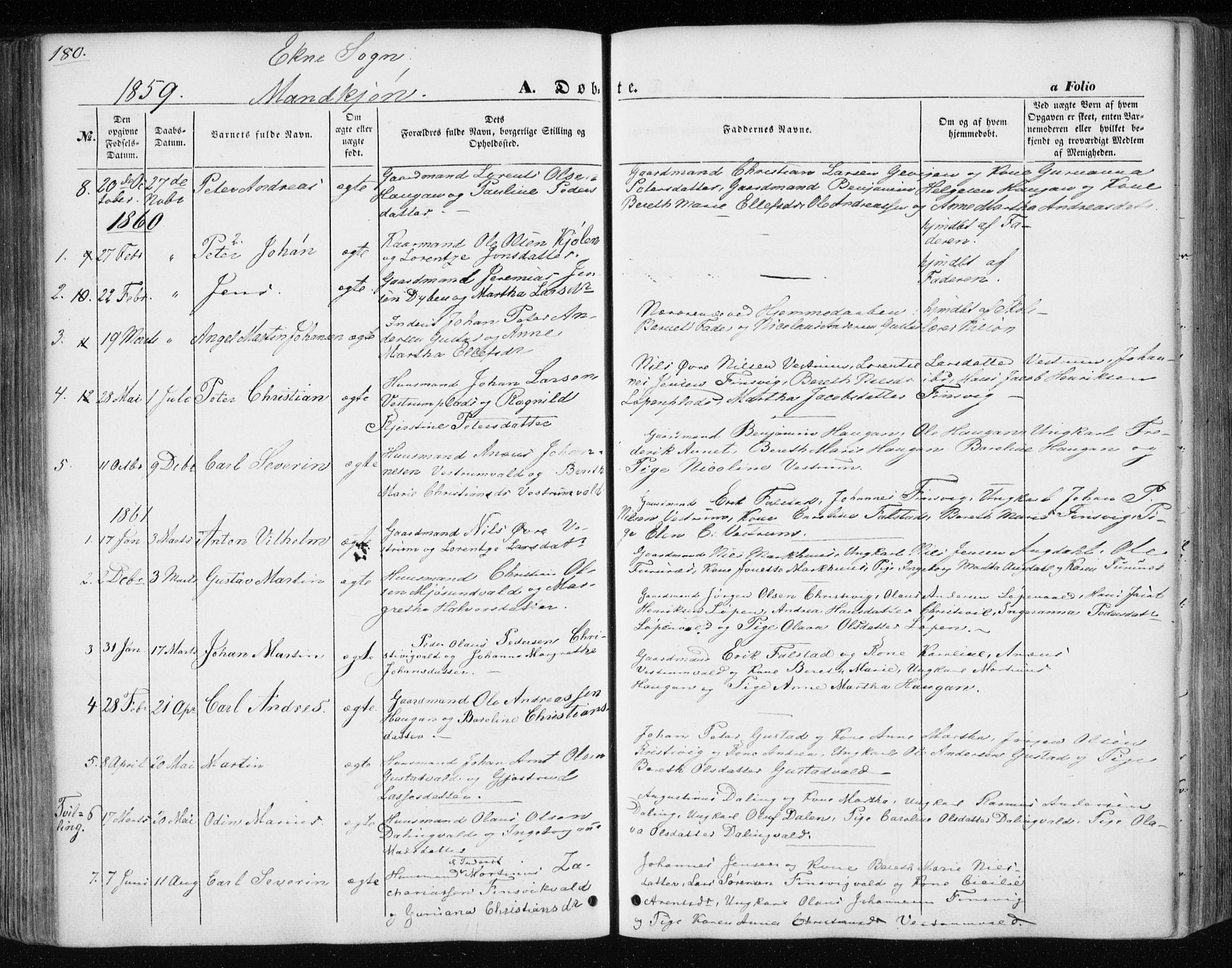 Ministerialprotokoller, klokkerbøker og fødselsregistre - Nord-Trøndelag, SAT/A-1458/717/L0154: Parish register (official) no. 717A07 /3, 1850-1862, p. 180