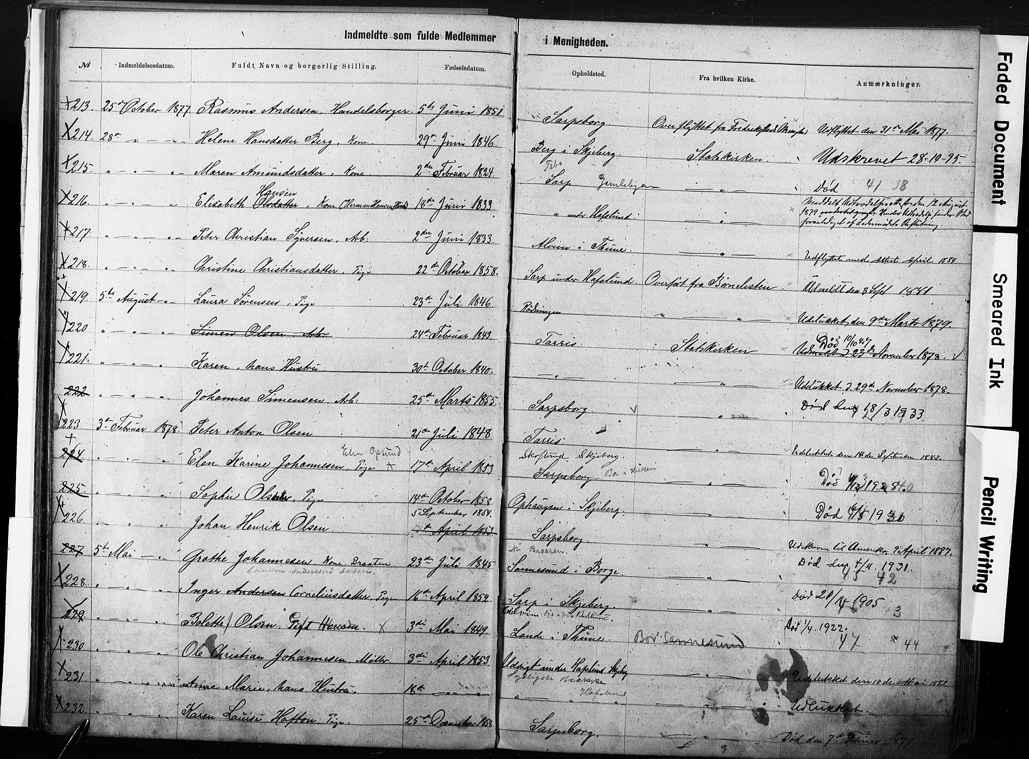 Sarpsborg metodistkirke, AV/SAO-PAO-0233/A/L0003: Dissenter register no. 3, 1856-1893