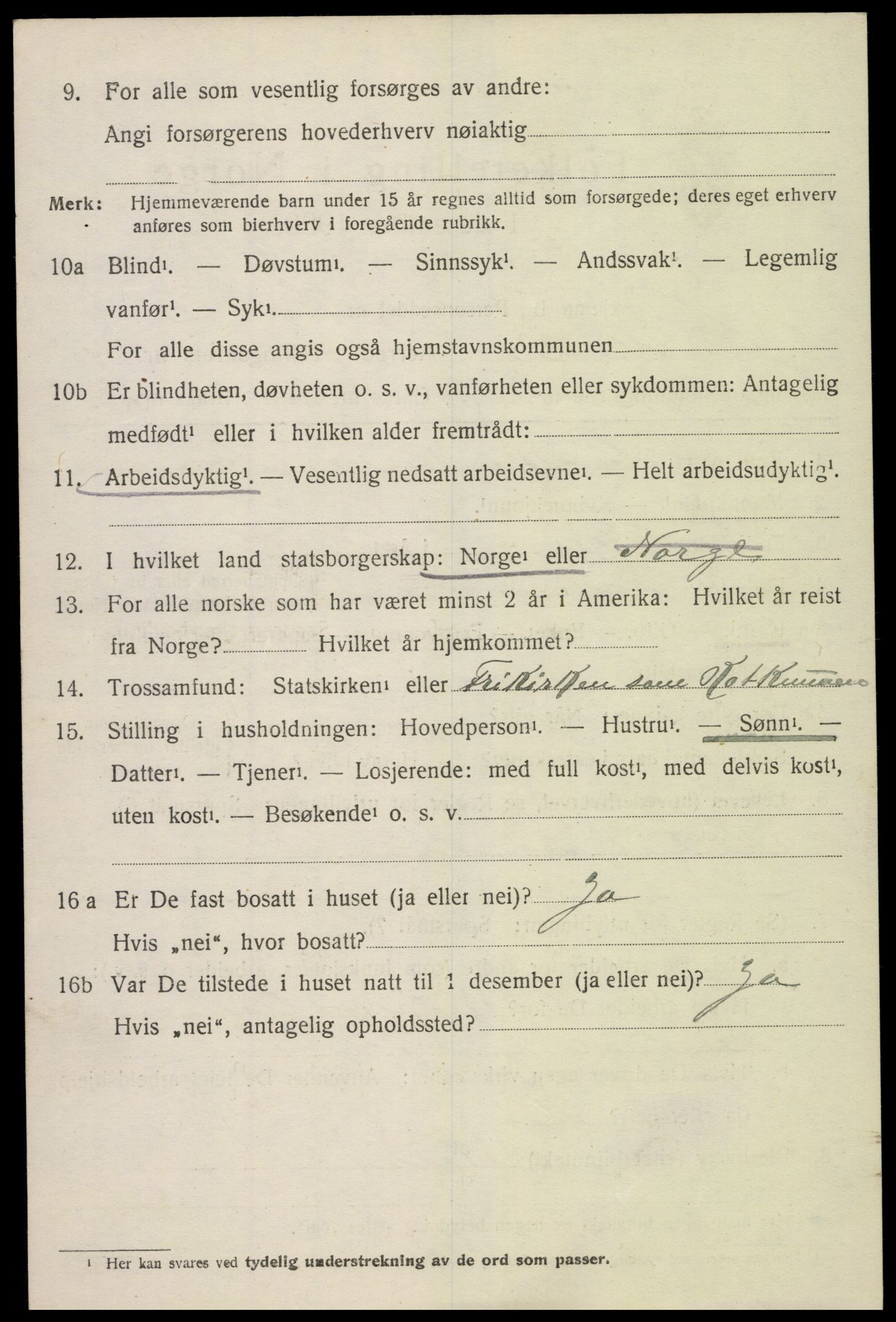 SAK, 1920 census for Øyestad, 1920, p. 9255