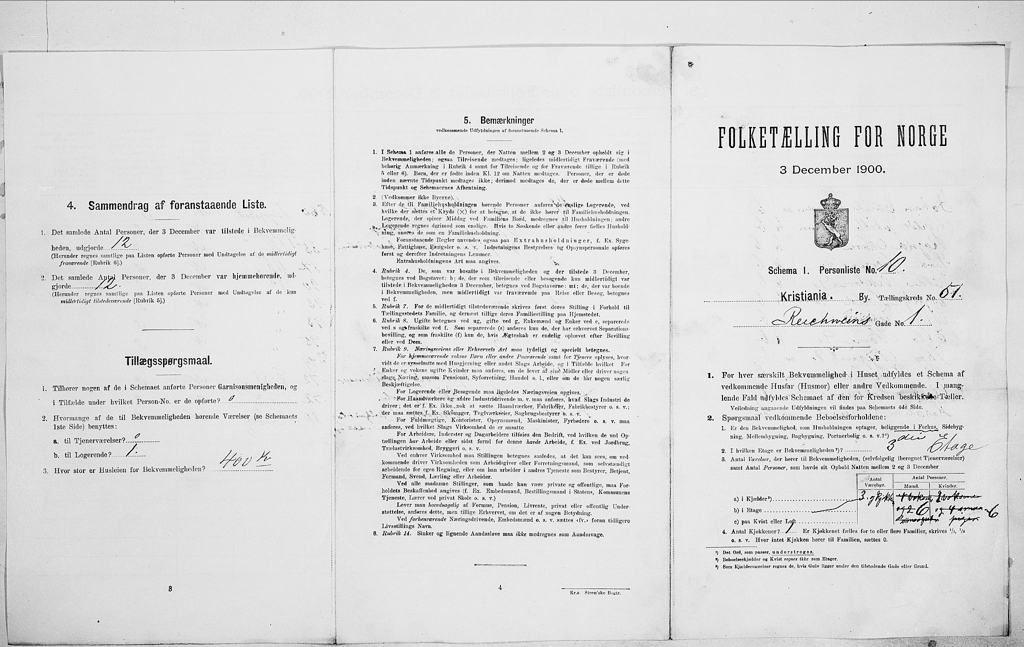 SAO, 1900 census for Kristiania, 1900, p. 74456