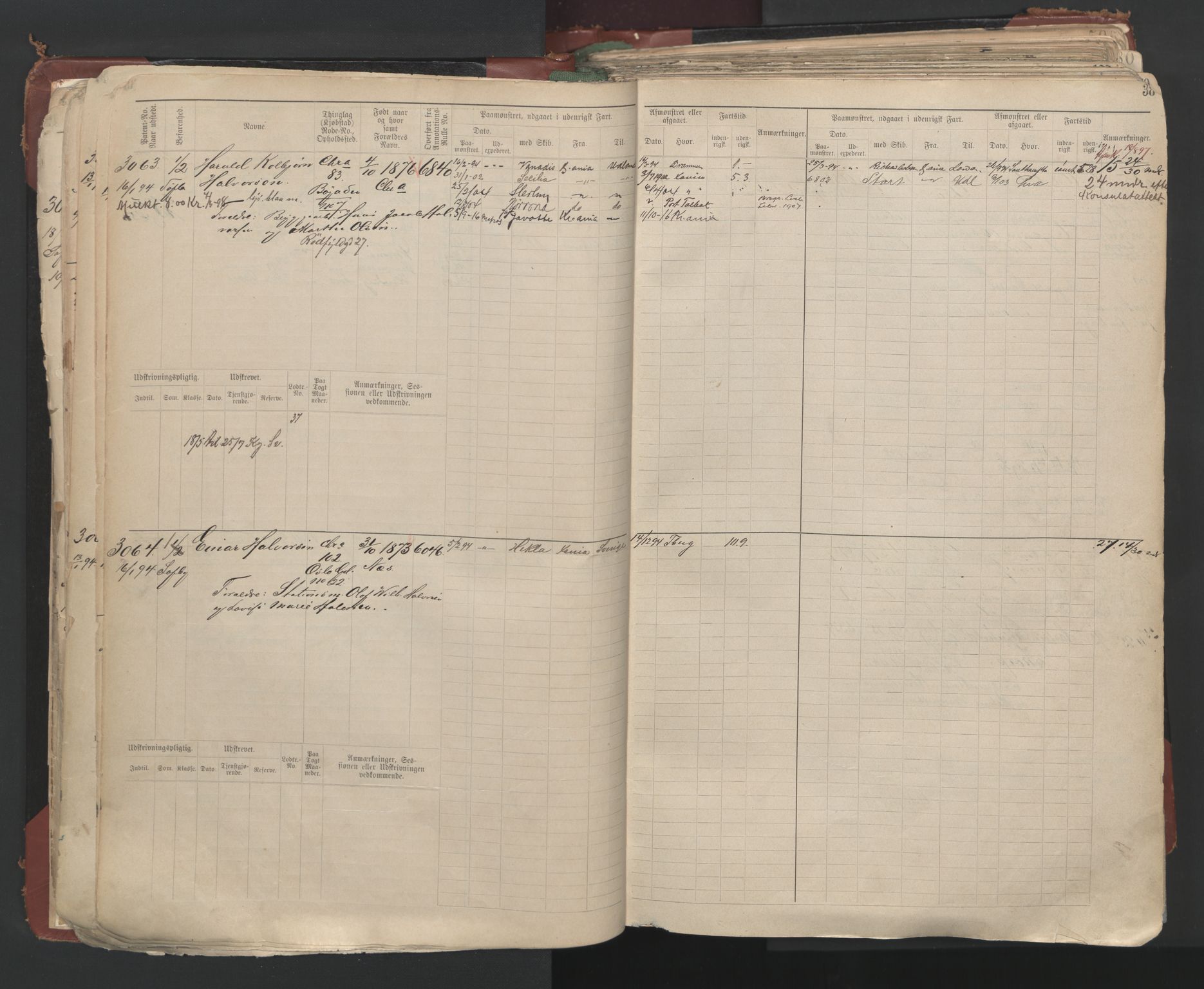 Oslo sjømannskontor, AV/SAO-A-10595/F/Fc/L0003: Hovedrulle, 1893, p. 37b-38a