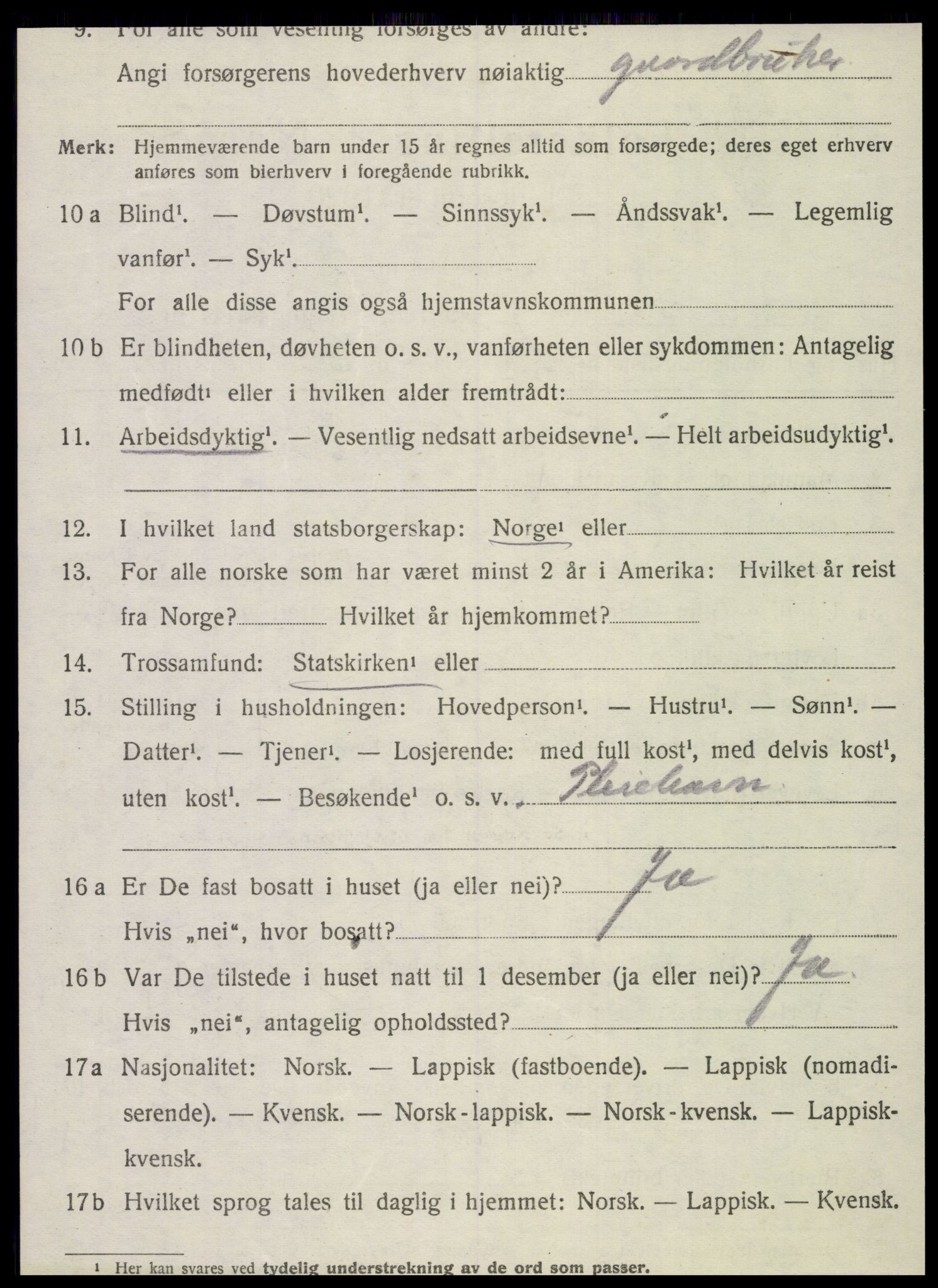 SAT, 1920 census for Dønnes, 1920, p. 2881