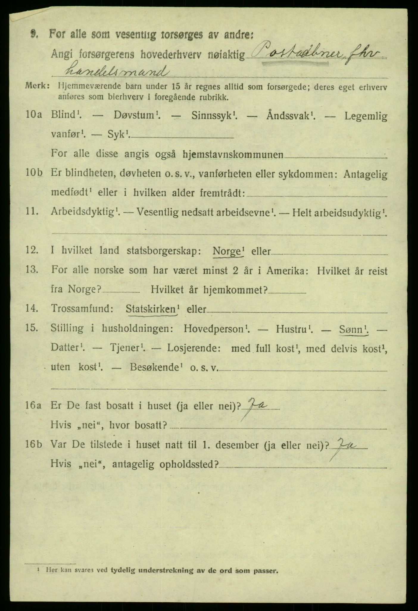 SAB, 1920 census for Austrheim, 1920, p. 3193