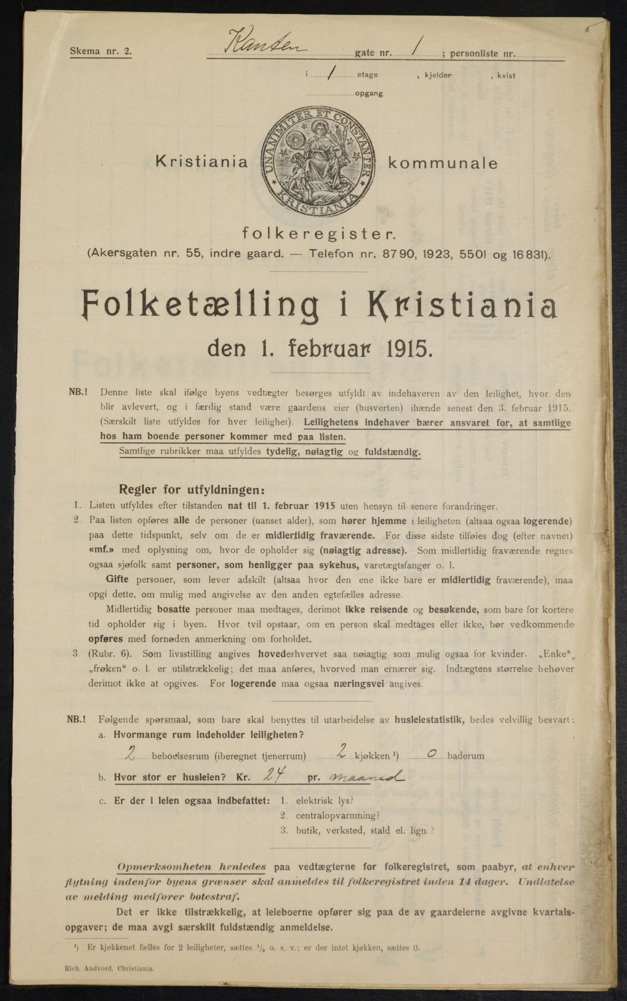 OBA, Municipal Census 1915 for Kristiania, 1915, p. 47643