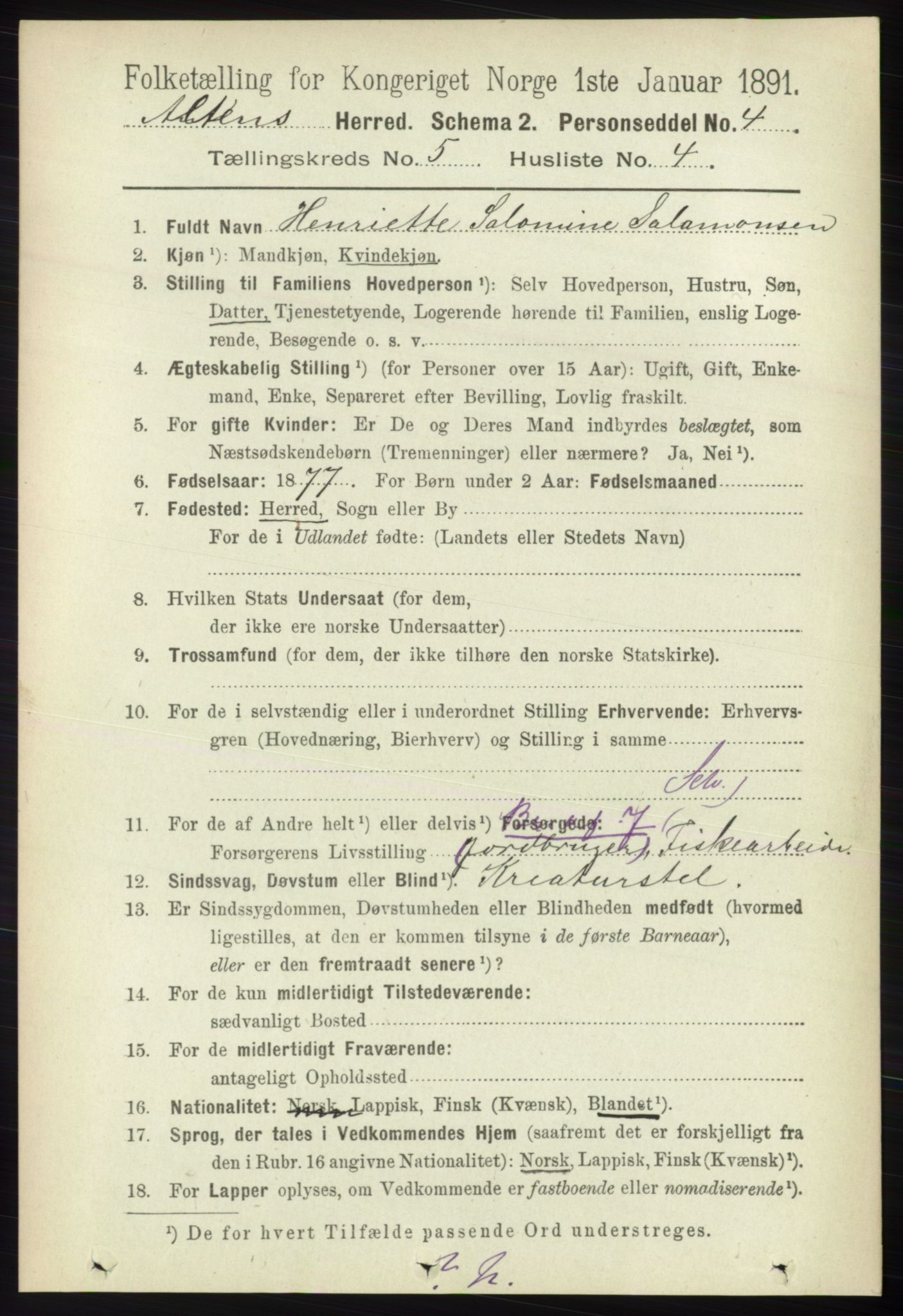 RA, 1891 census for 2012 Alta, 1891, p. 1666