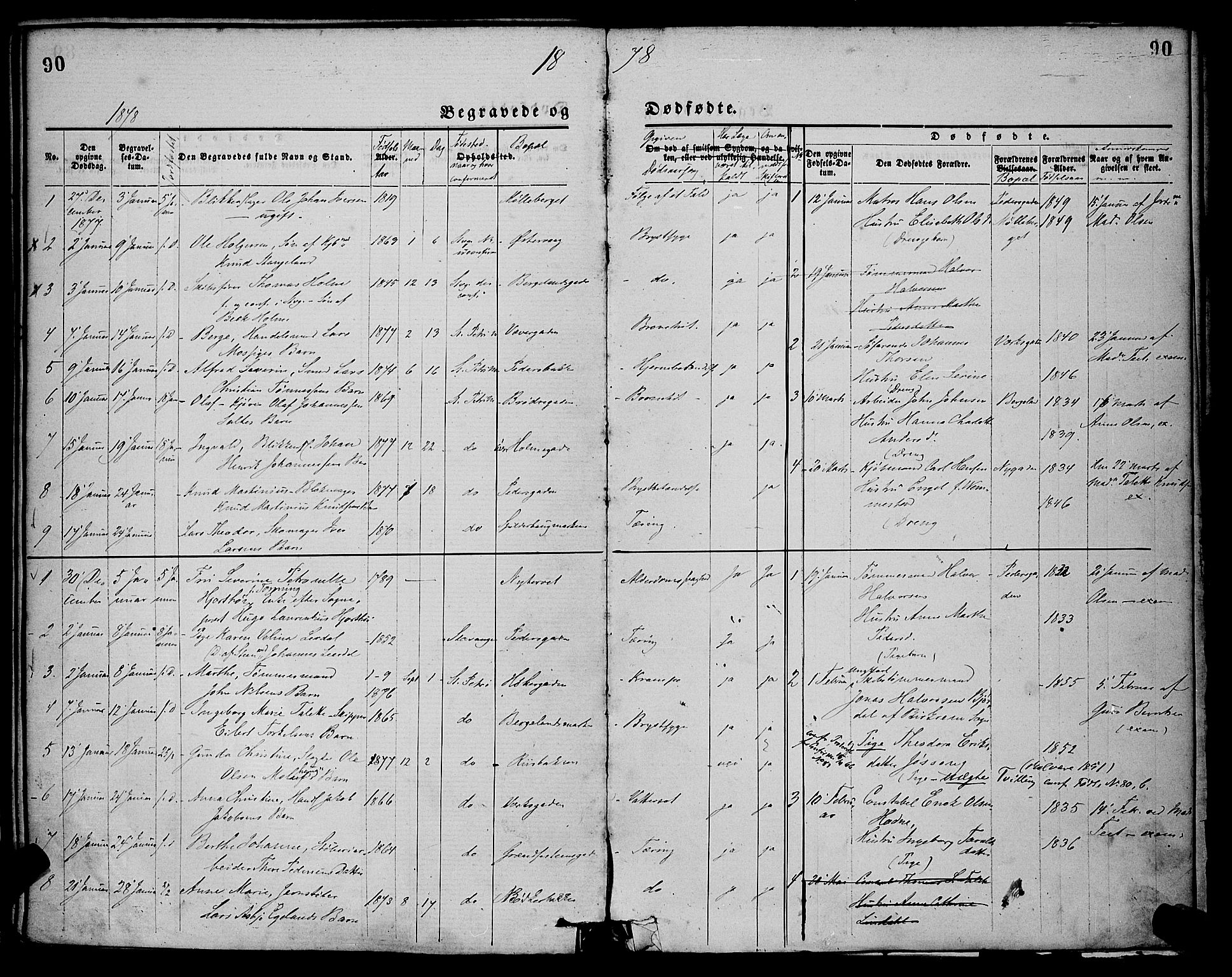 St. Petri sokneprestkontor, SAST/A-101813/001/30/30BA/L0012: Parish register (official) no. A 12, 1873-1878, p. 90