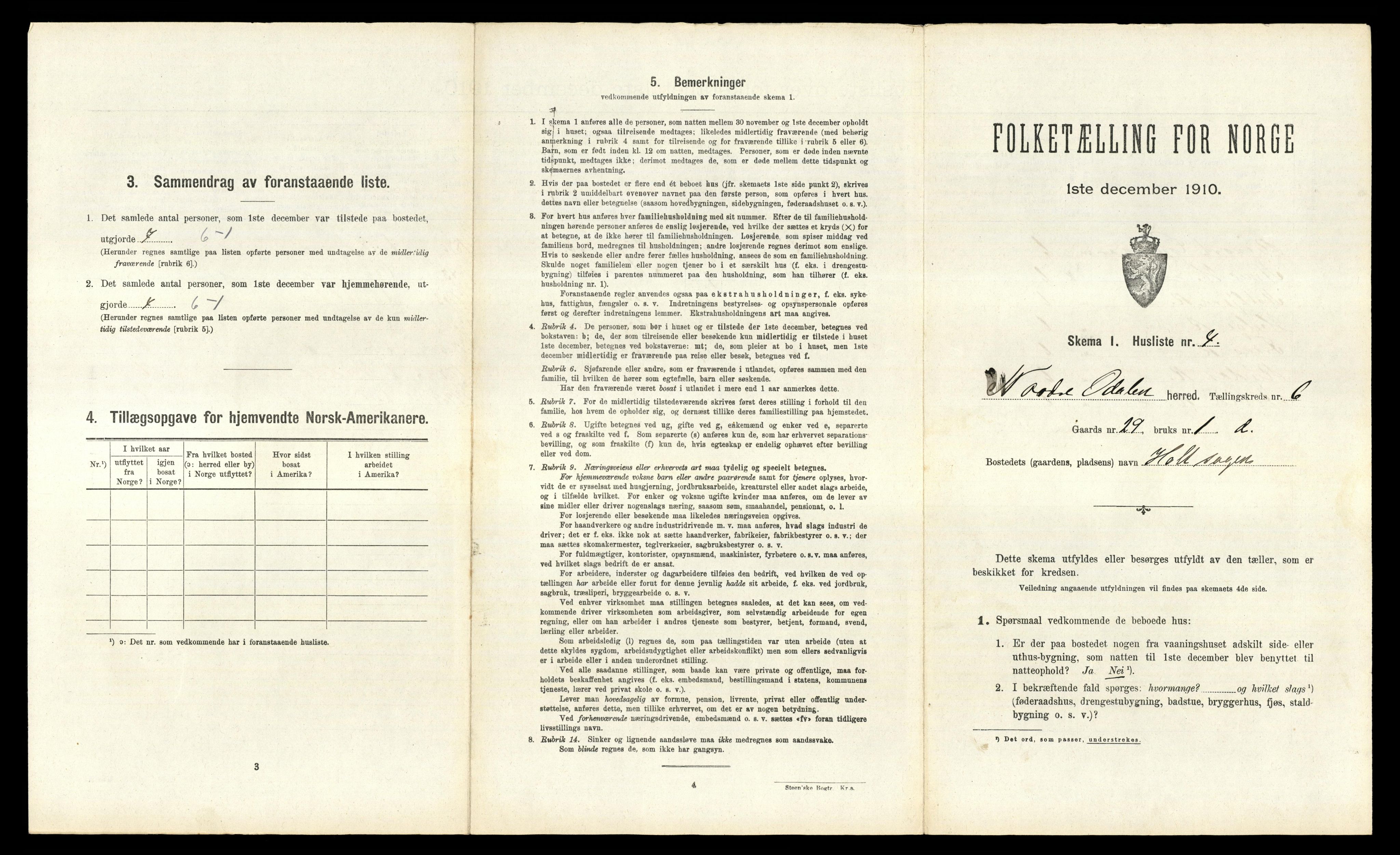 RA, 1910 census for Nord-Odal, 1910, p. 675