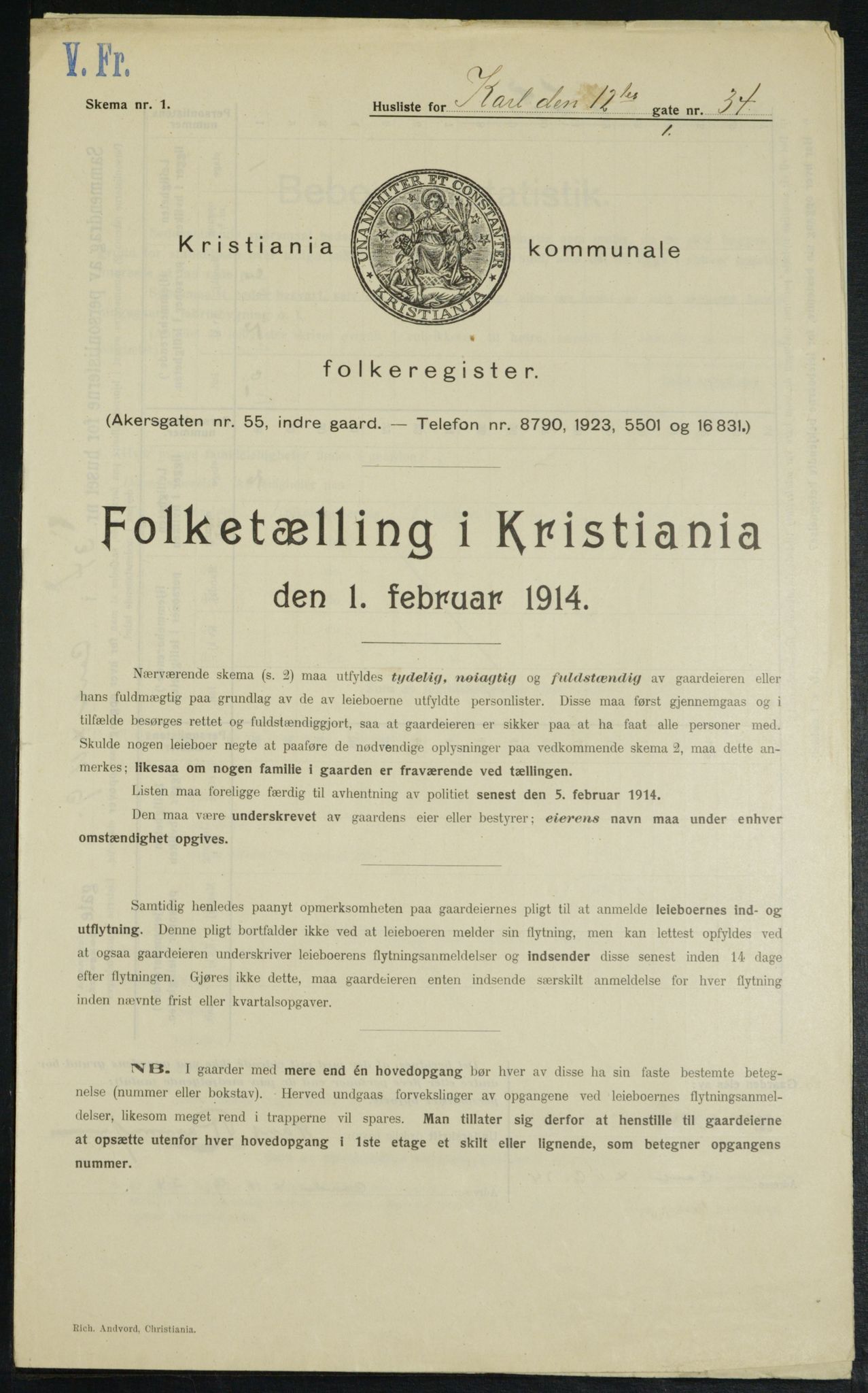 OBA, Municipal Census 1914 for Kristiania, 1914, p. 48641