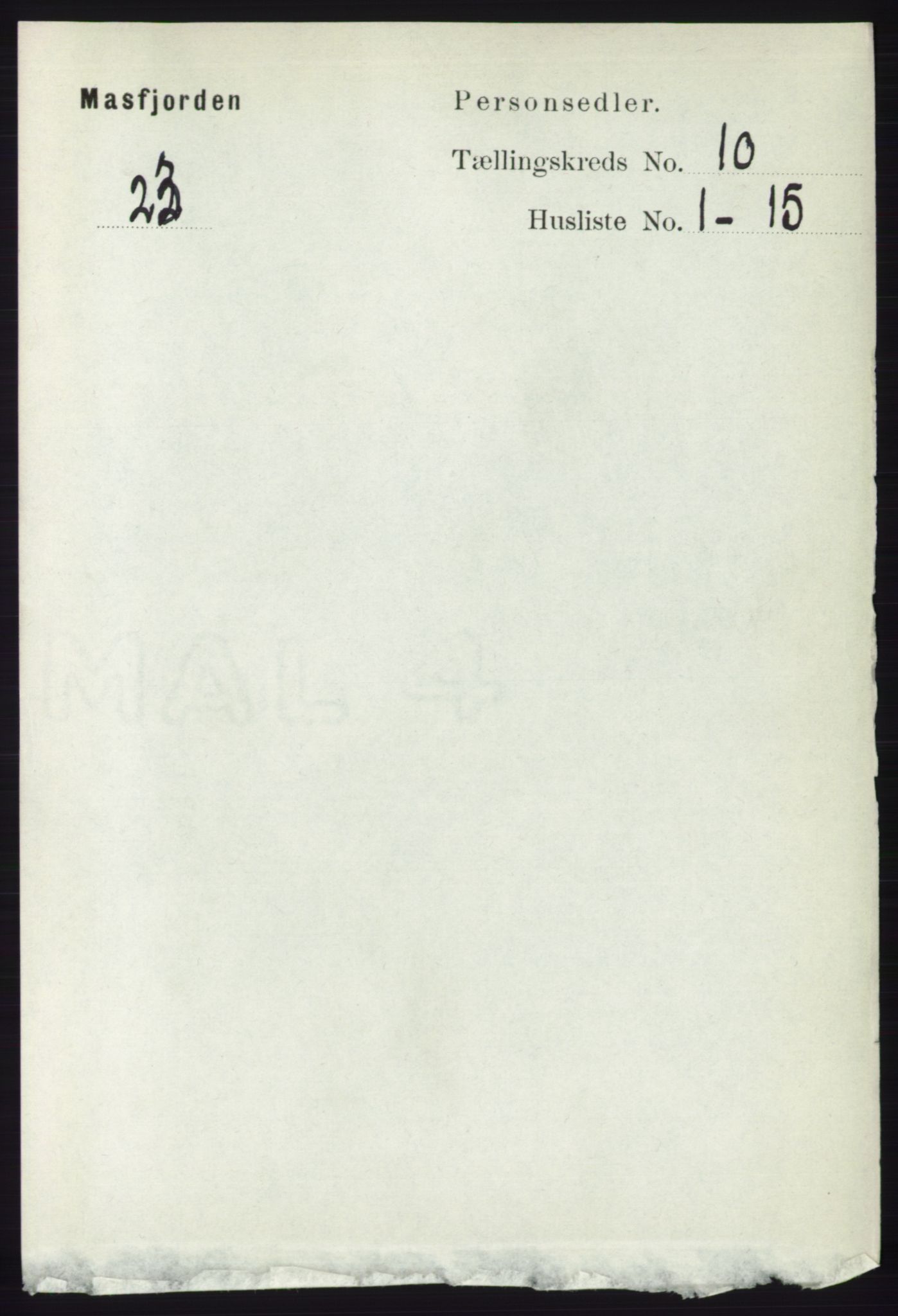 RA, 1891 census for 1266 Masfjorden, 1891, p. 2001