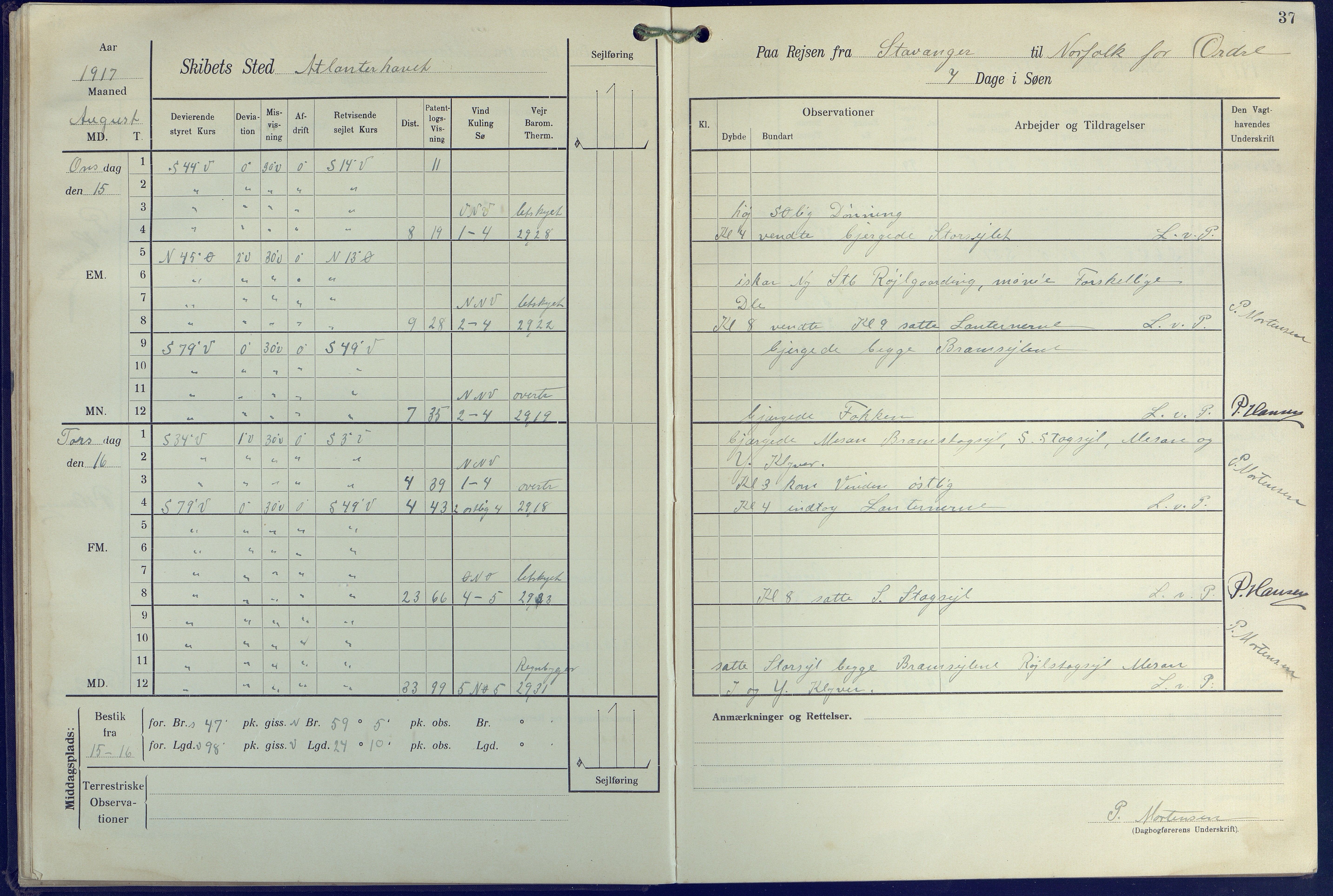 Fartøysarkivet, AAKS/PA-1934/F/L0271: Pehr Ugland (bark), 1917-1919, p. 37