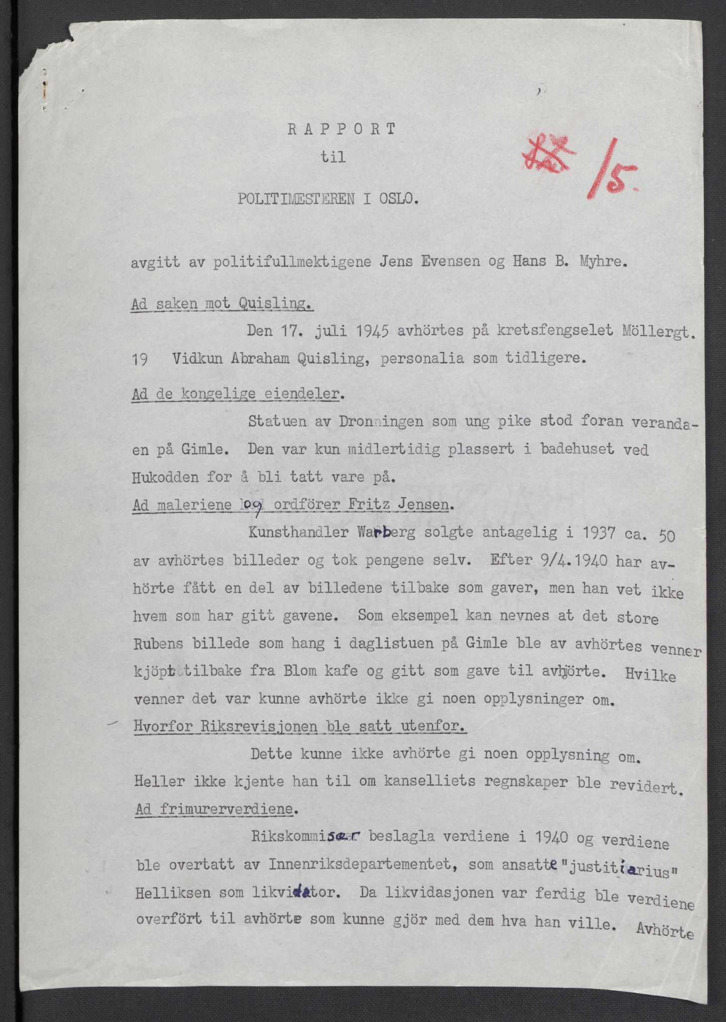 Landssvikarkivet, Oslo politikammer, AV/RA-S-3138-01/D/Da/L0003: Dnr. 29, 1945, p. 2858